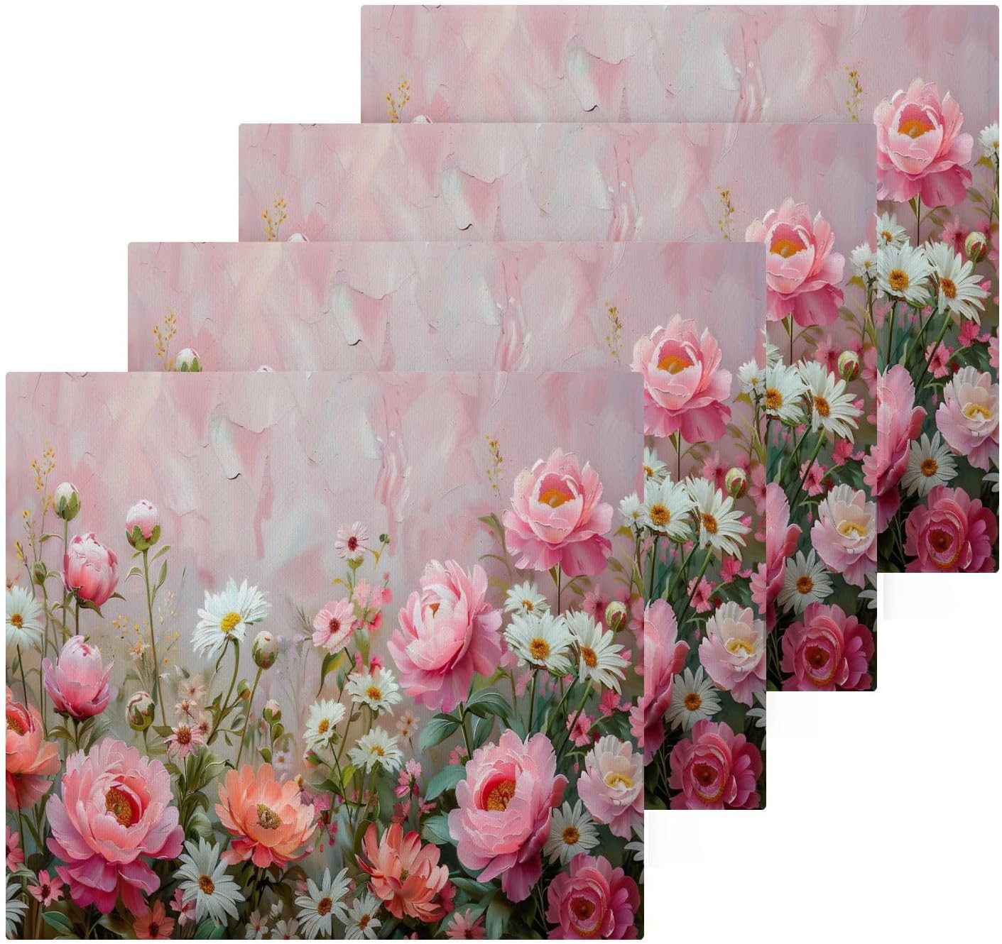 Yettasbin Peony Flower Washcloths 2 Pack
