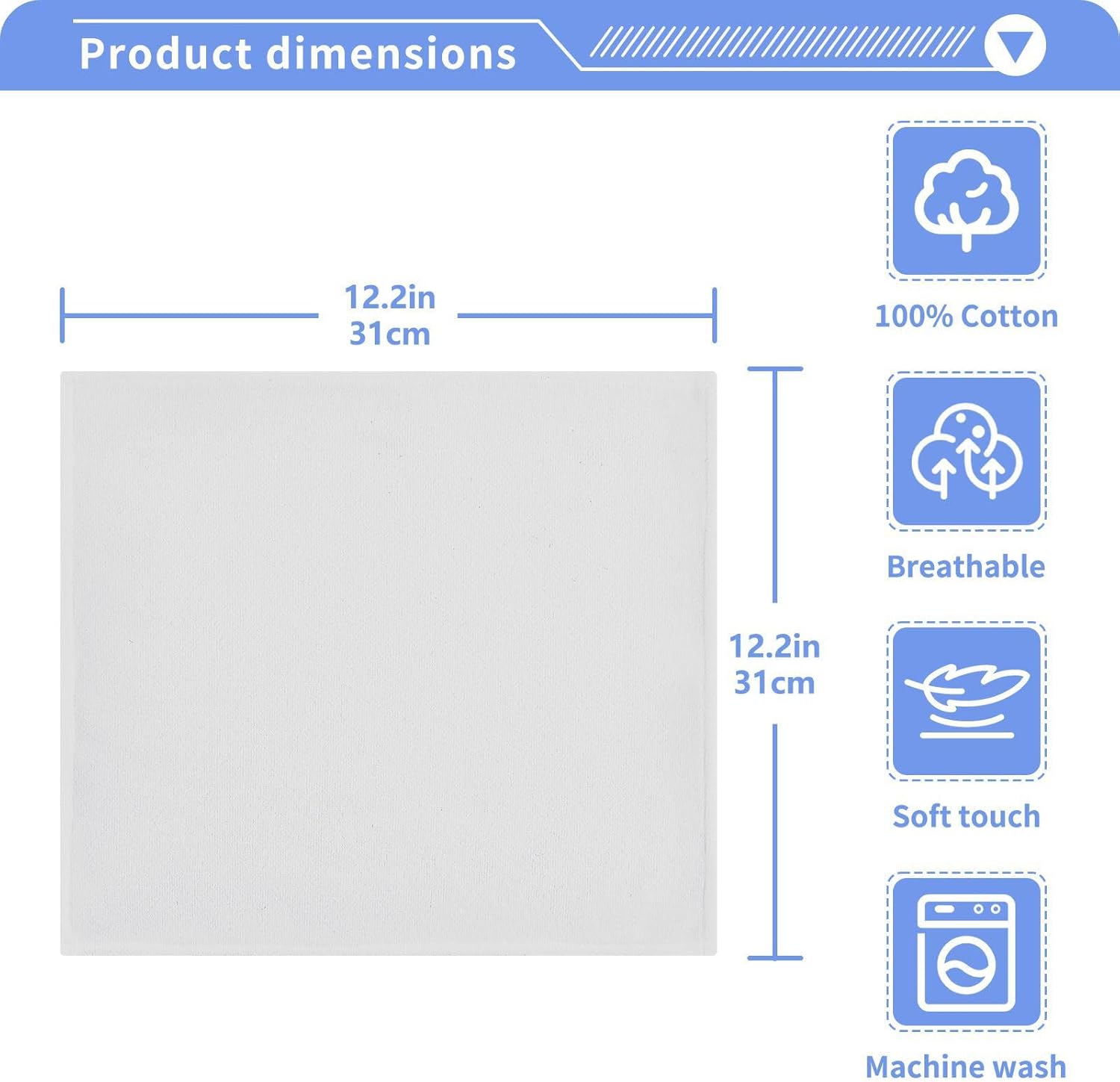 2PcsWhiteSmokewashcloths