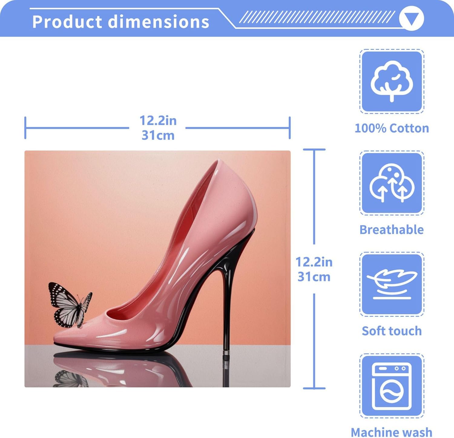 FJDENG 2-Piece High Heel Washcloths for Bathroom Gym More