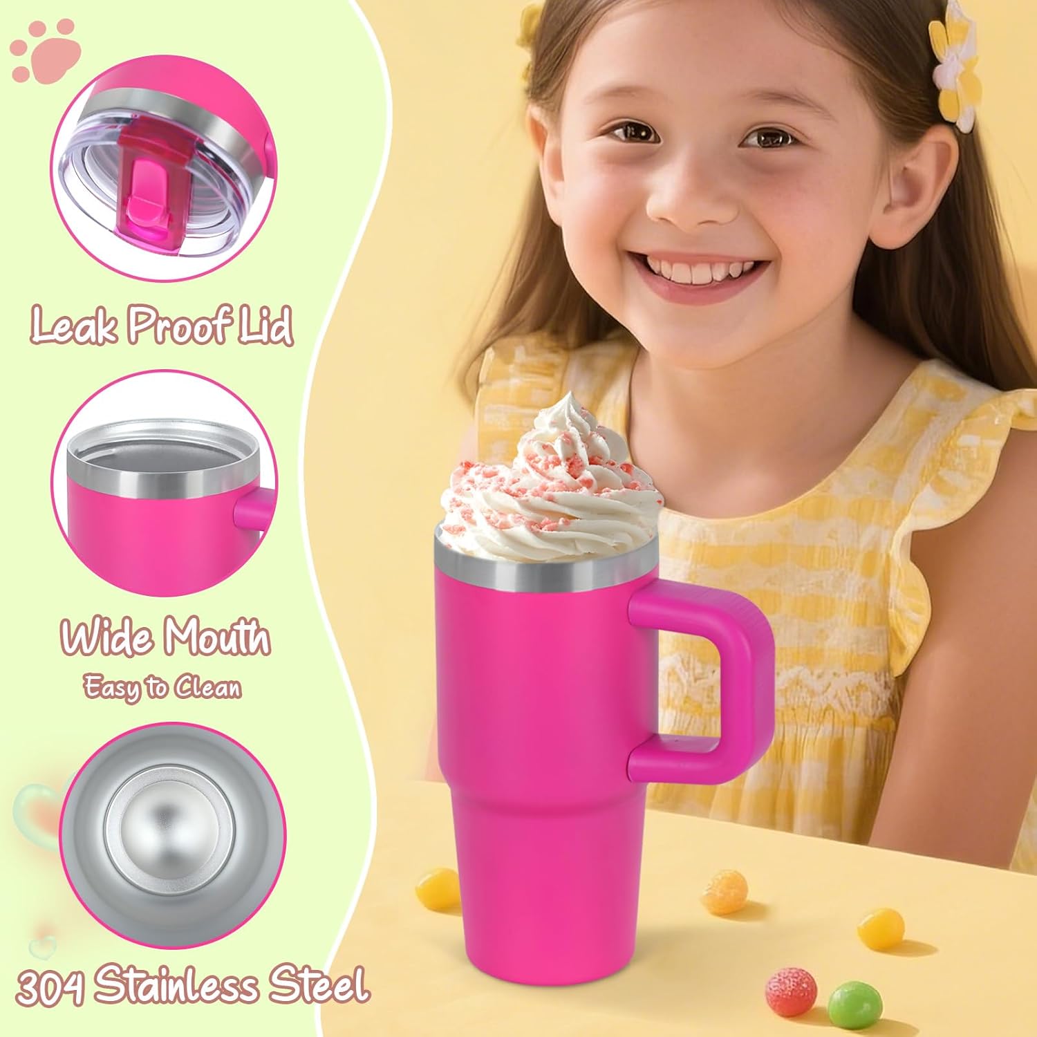 Perfect for Kids 14 oz Double-Insulated Leak-Proof Flip-Top