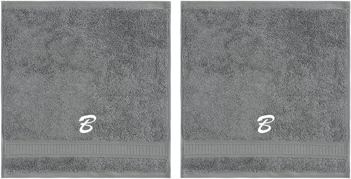 Luxury Monogrammed Turkish Cotton Towels 2-Piece Set Soft Durable