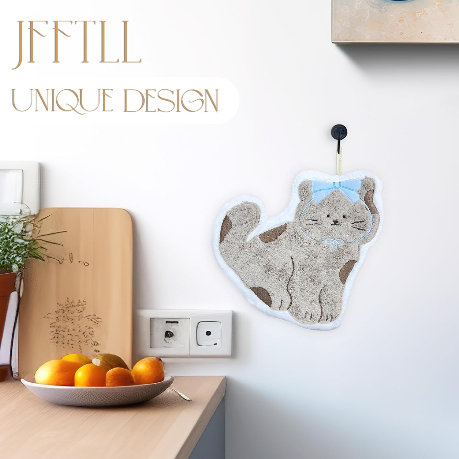 JFFTLL Coquette Blue Bow Cat Hand Towels
