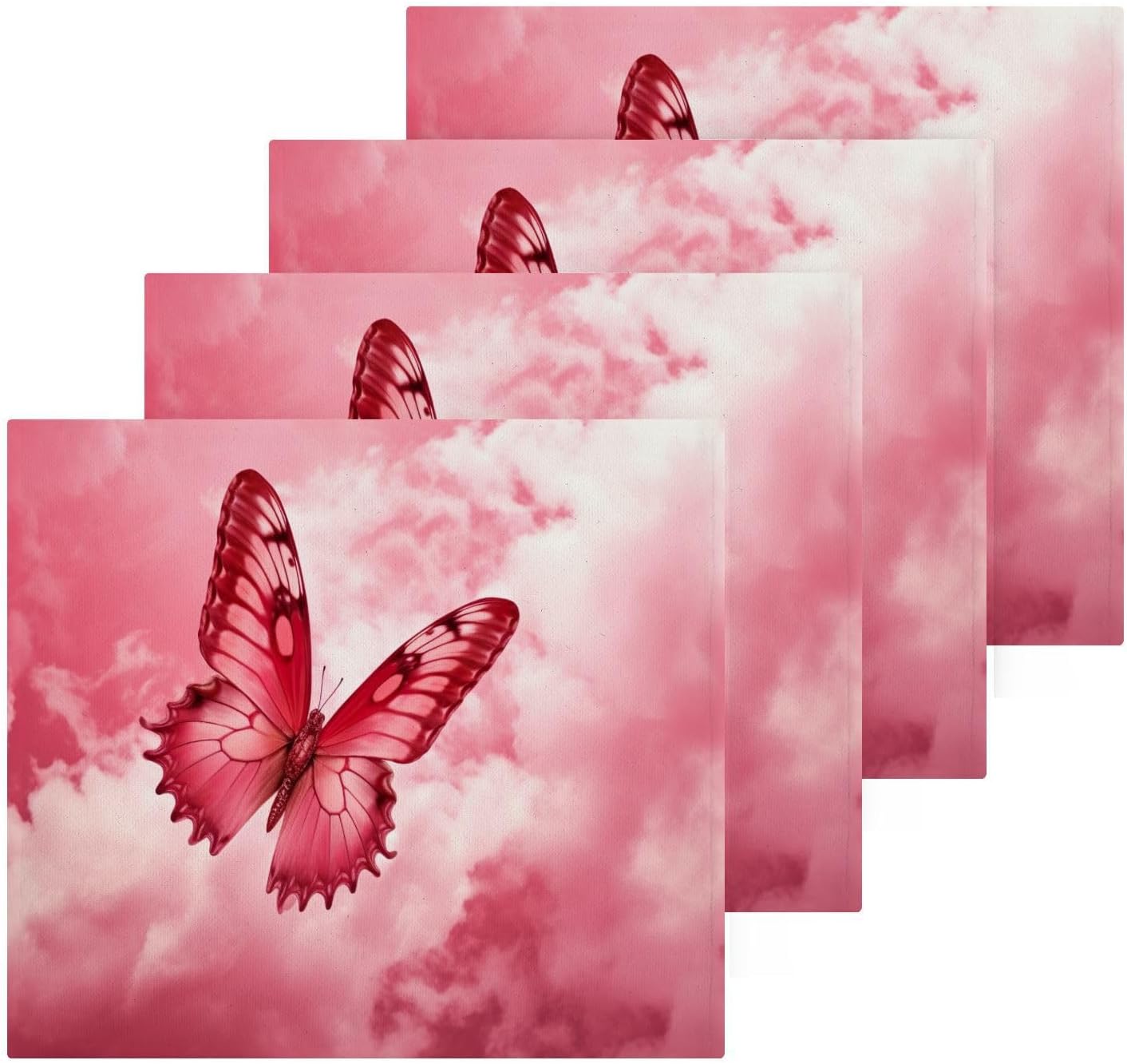 Perfect-Sized Pink Butterfly Washcloth Set