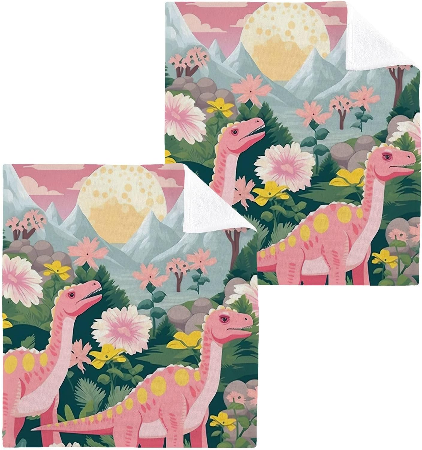 Dinosaur-themed Face Towel Set for Kids Babies