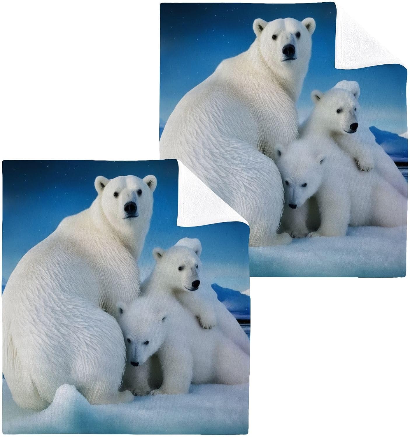 Cute 12x12 Polar Bear Washcloth Soft cotton 10