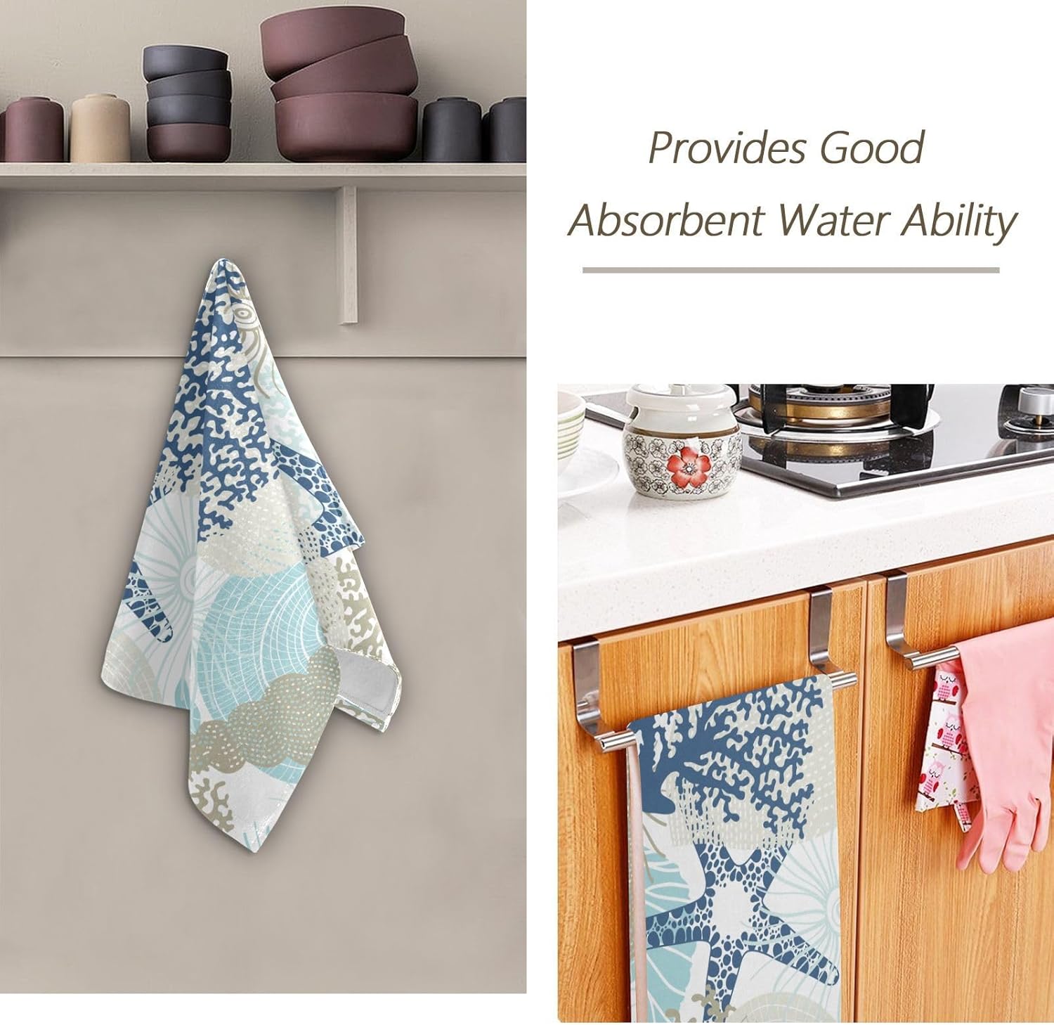 Kenadvi Nautical Hand Towels Set - 2 x 14 x 28
