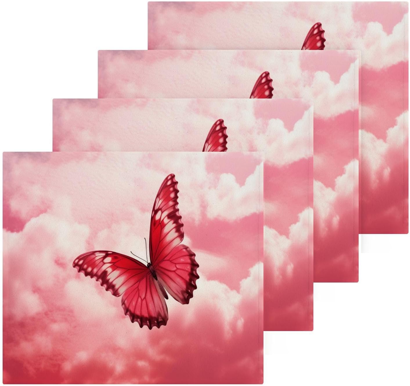 Soft Reusable Pink Butterfly Washcloths