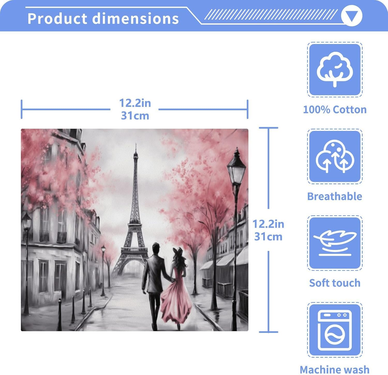 Eiffel Tower Face Towels Set