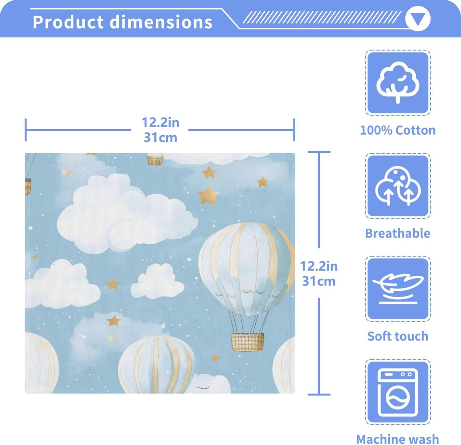 Hot Air Balloon Washcloths