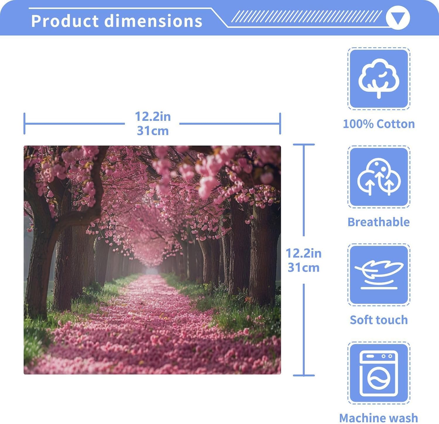 YETTASBIN Cherry Blossoms Washcloths 2 Pack 1