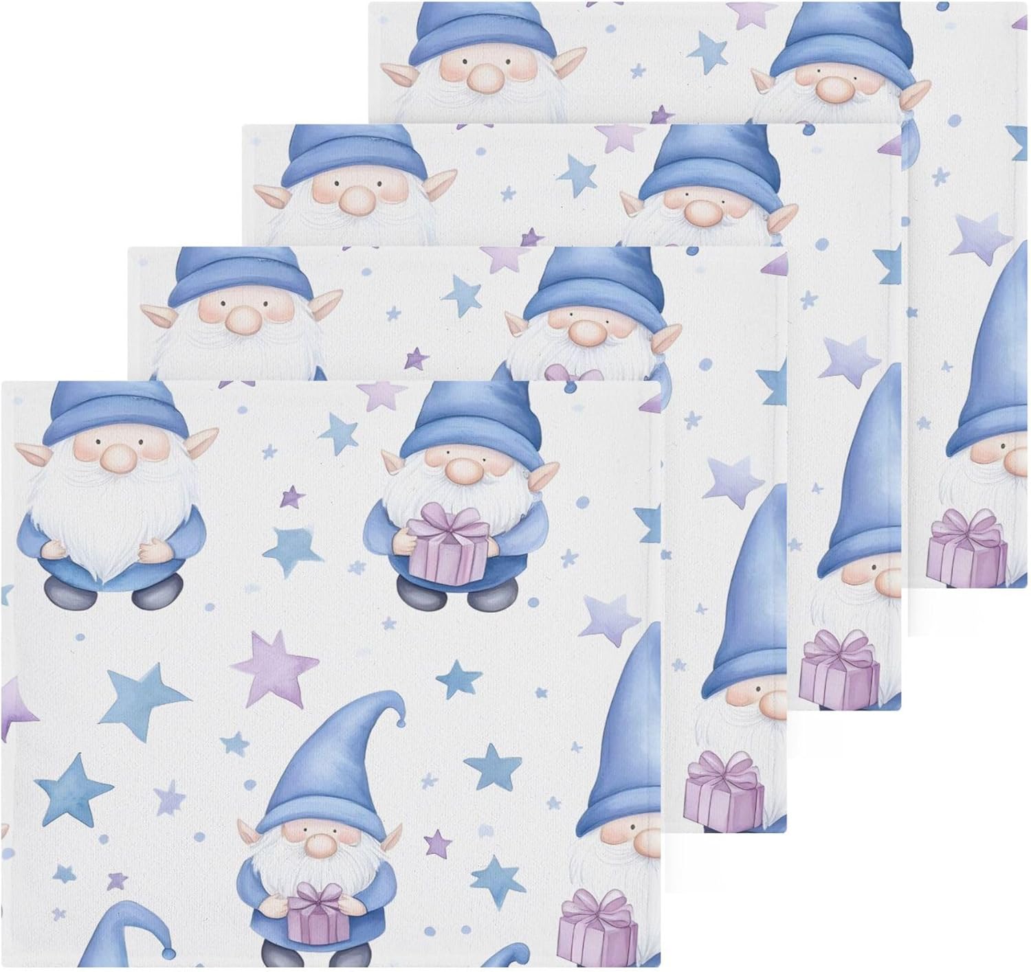Xigua Watercolor Gnomes Washcloth Set 2-12 Pk