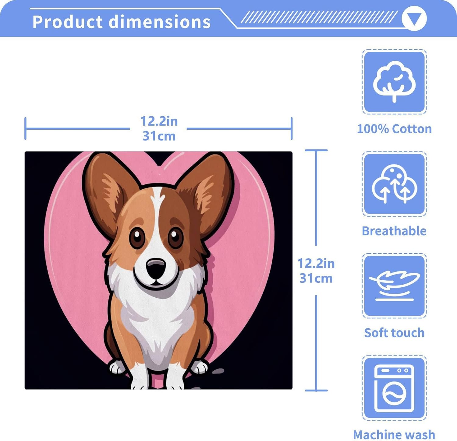 Corgi Dog Washcloth Set