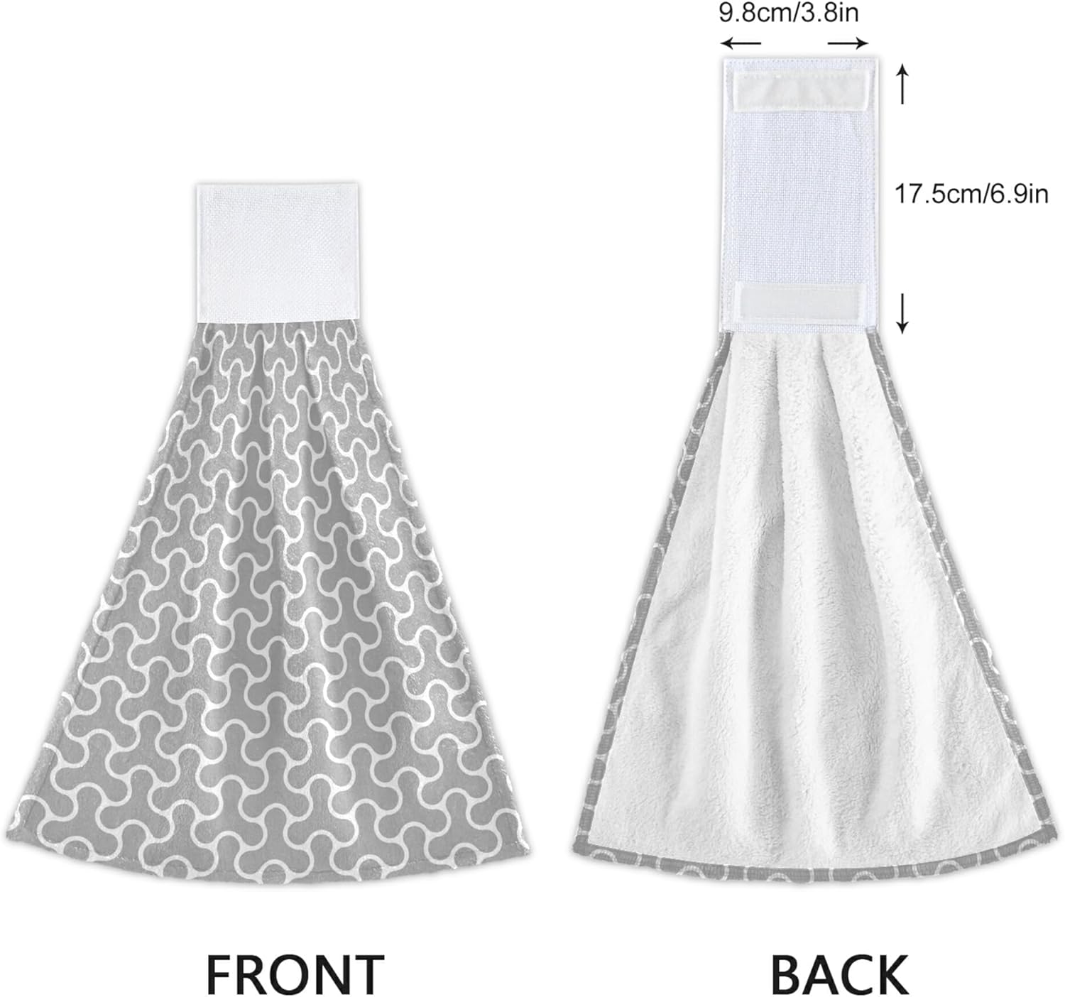Aslsiy Grey Square Hand Towel Set of 2 for Kitchen and Bath