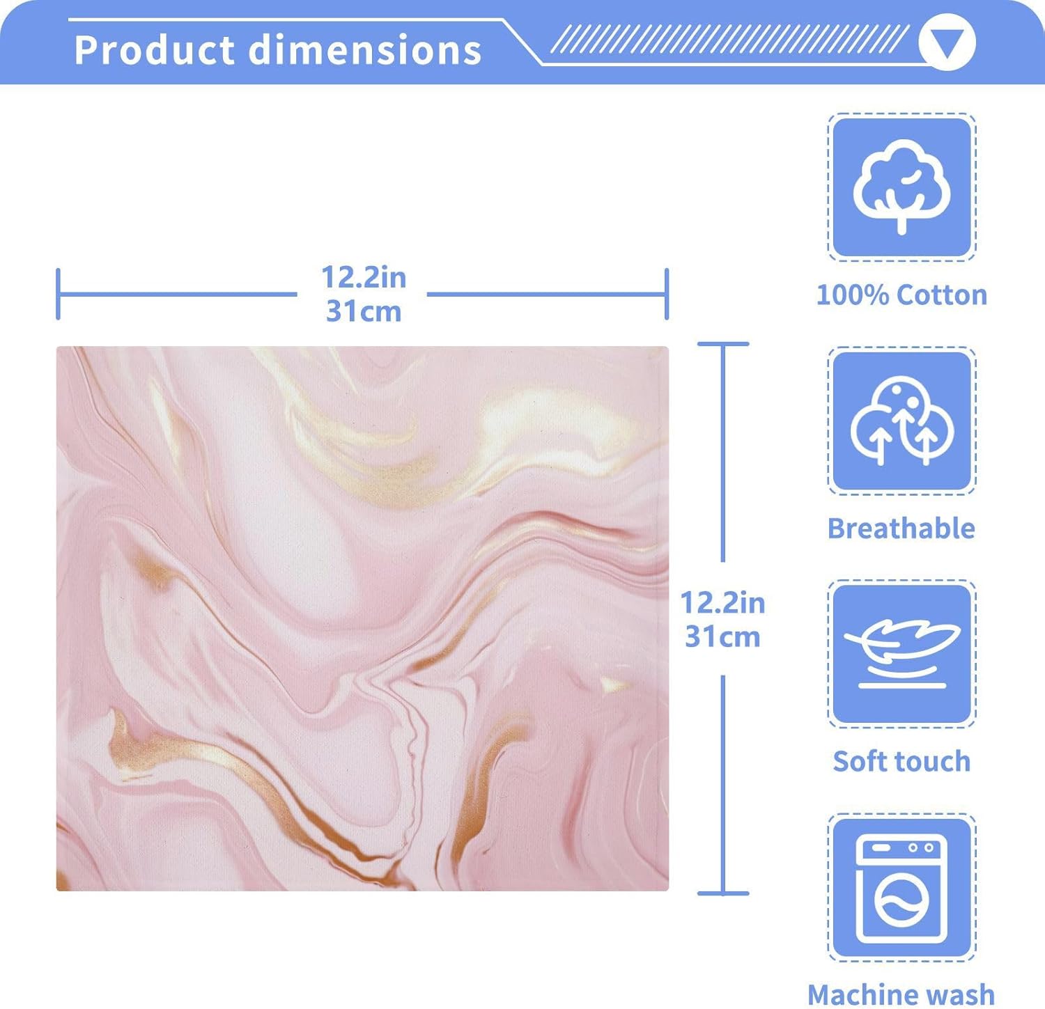 Rose Gold Marble Washcloth for Babies