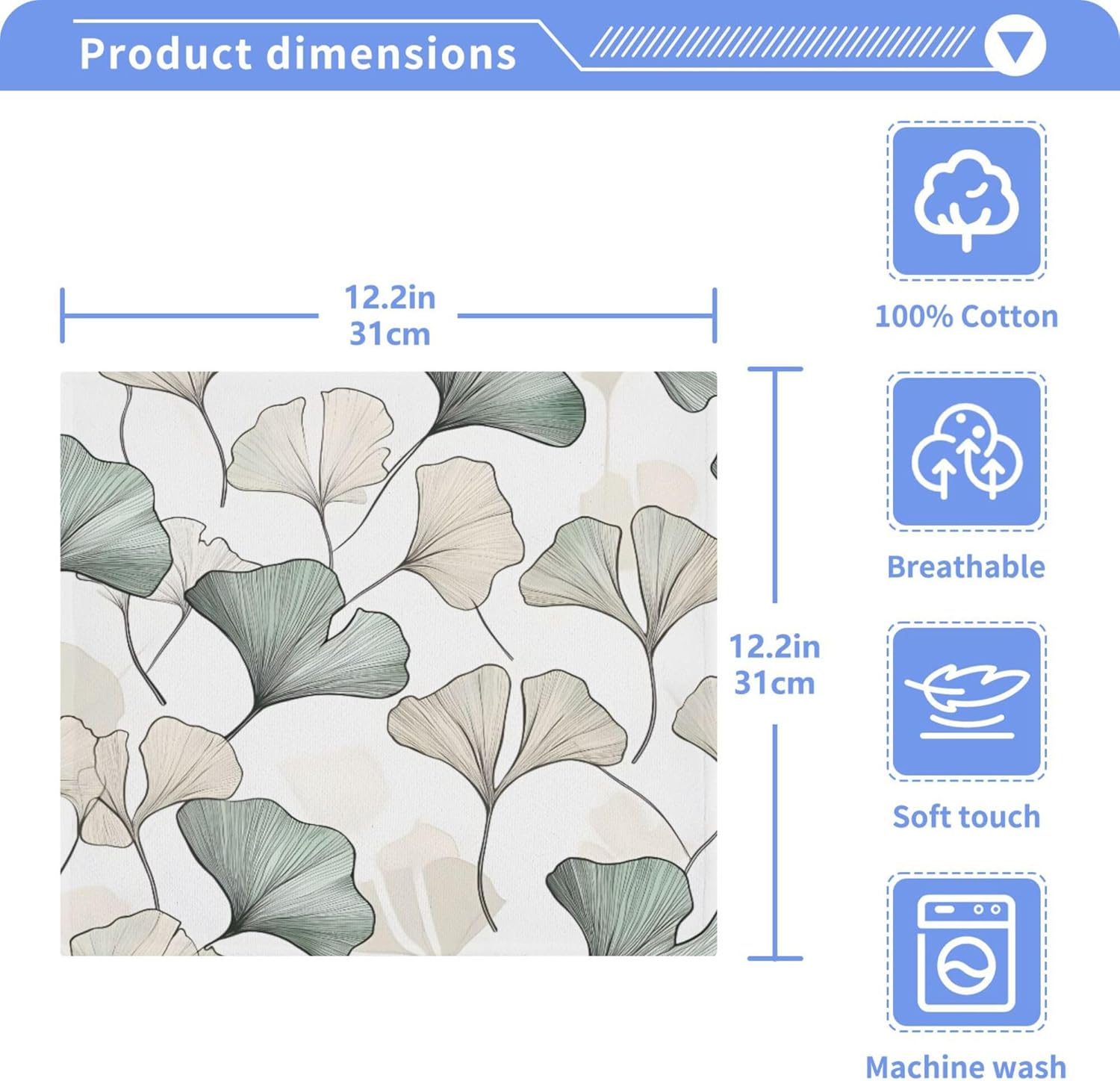 Xigua Ginkgo Washcloth Set