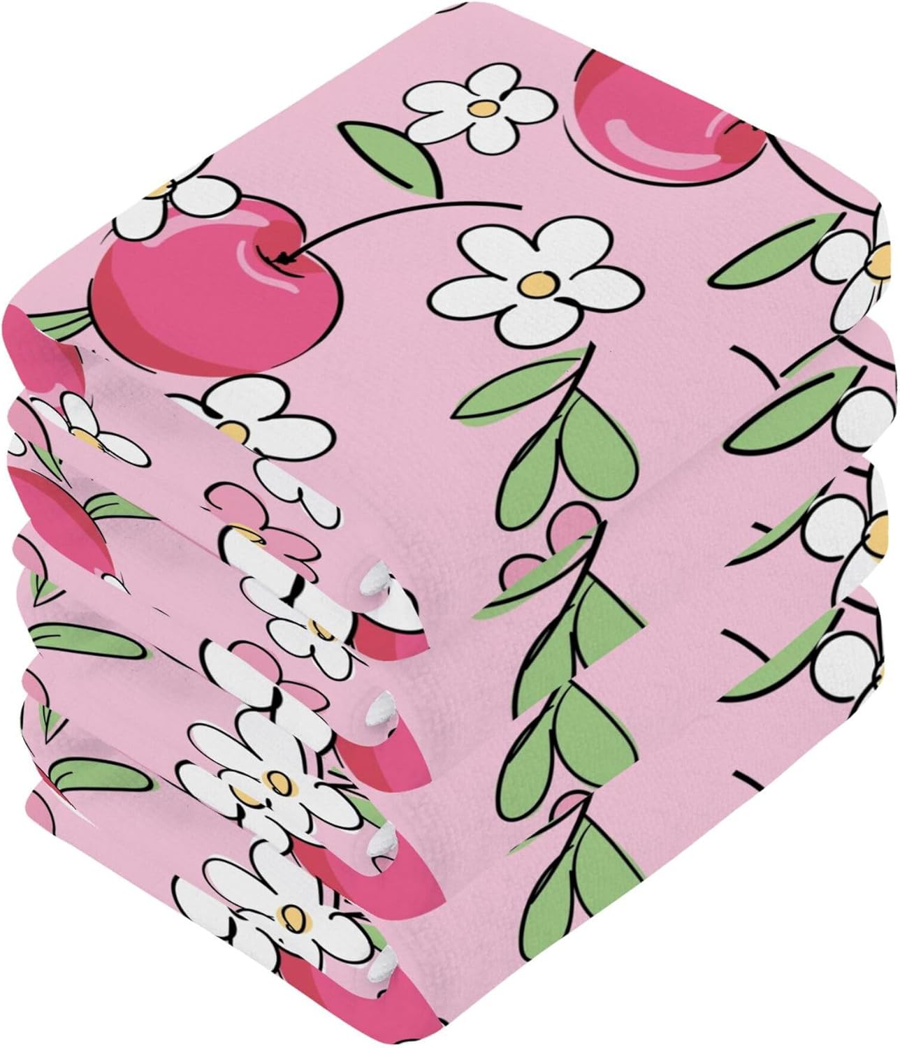 Xigua Cute Cherry Washcloths Set of 2 12x12 Inch