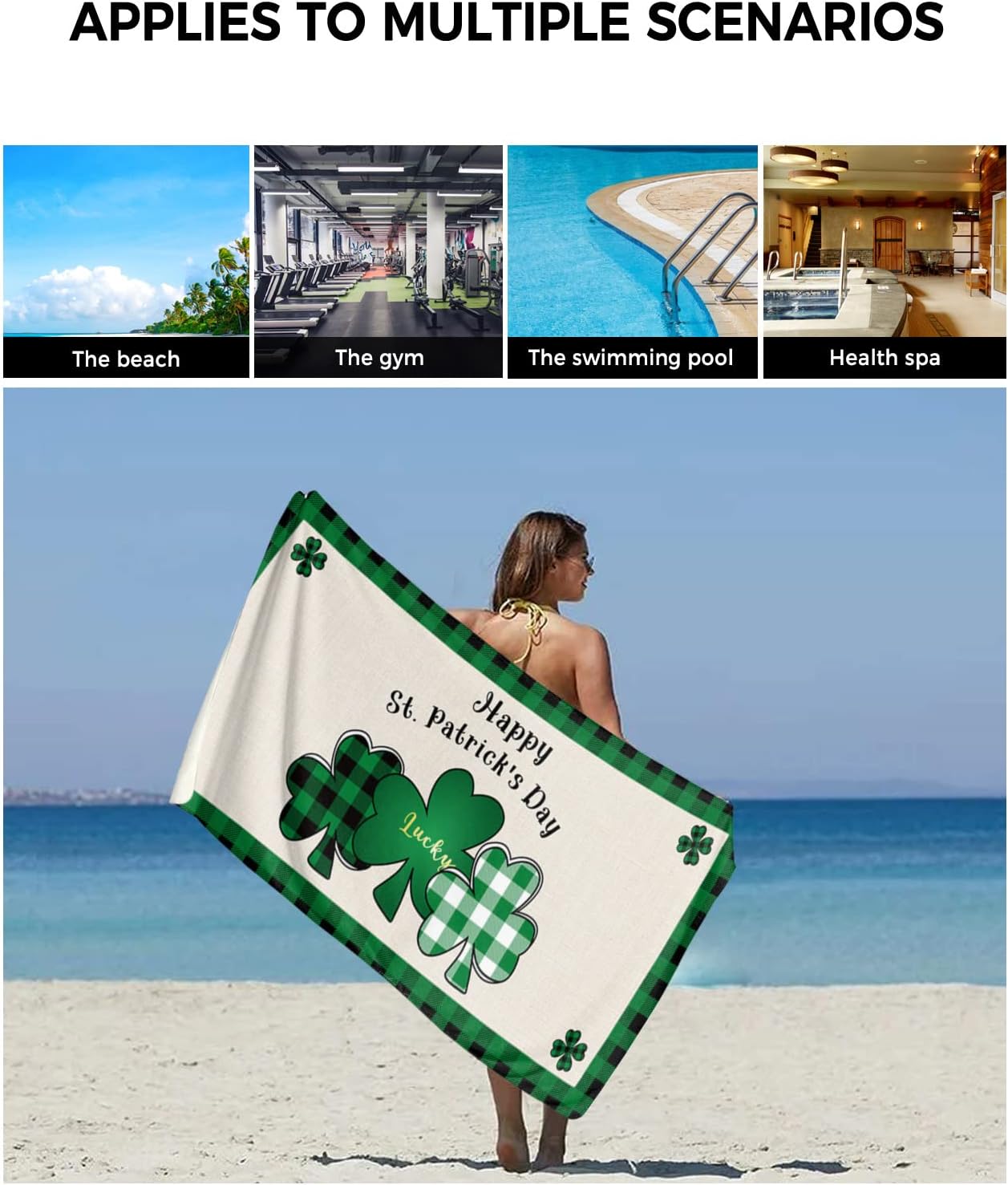 Stylish bath towel set for St Patricks Day