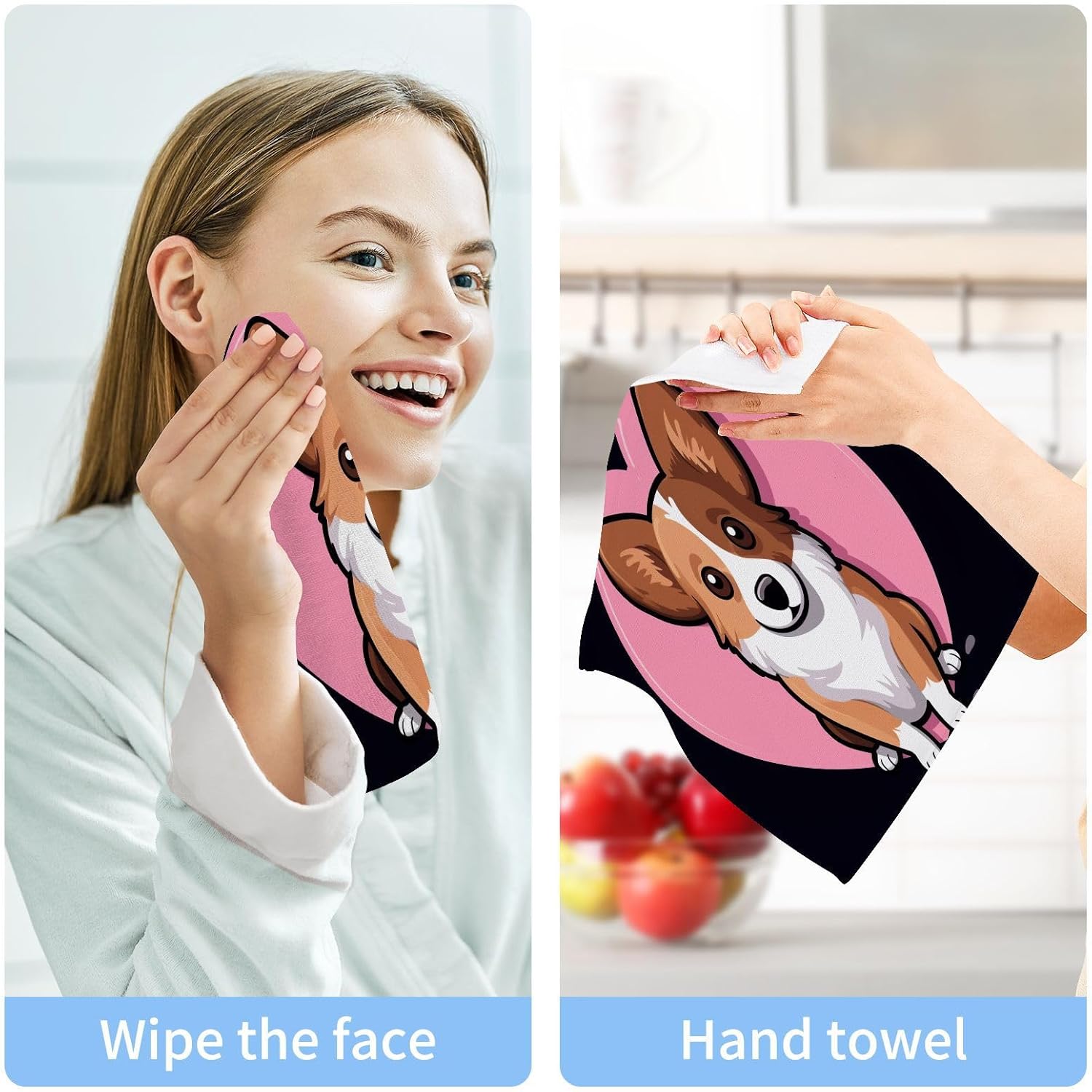 Corgi Dog Washcloth Set