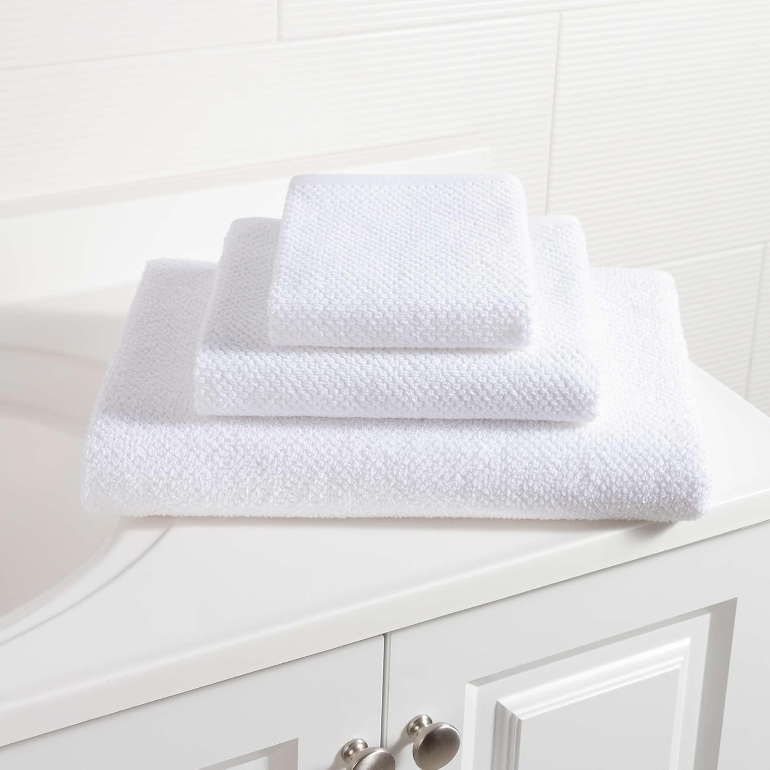 Pine Cone Hill Pin Dot Terry White Washcloth