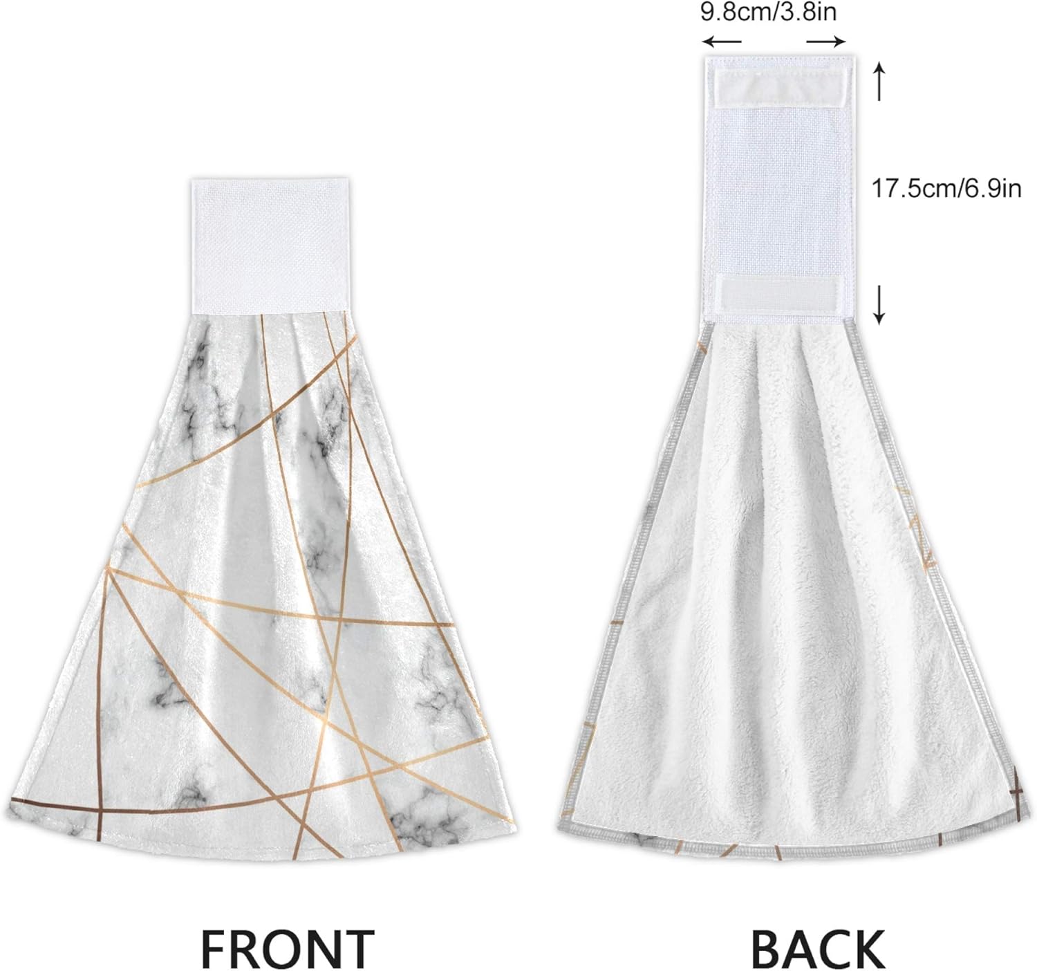 Aslsiy Black and White Marble Hanging Kitchen Towels
