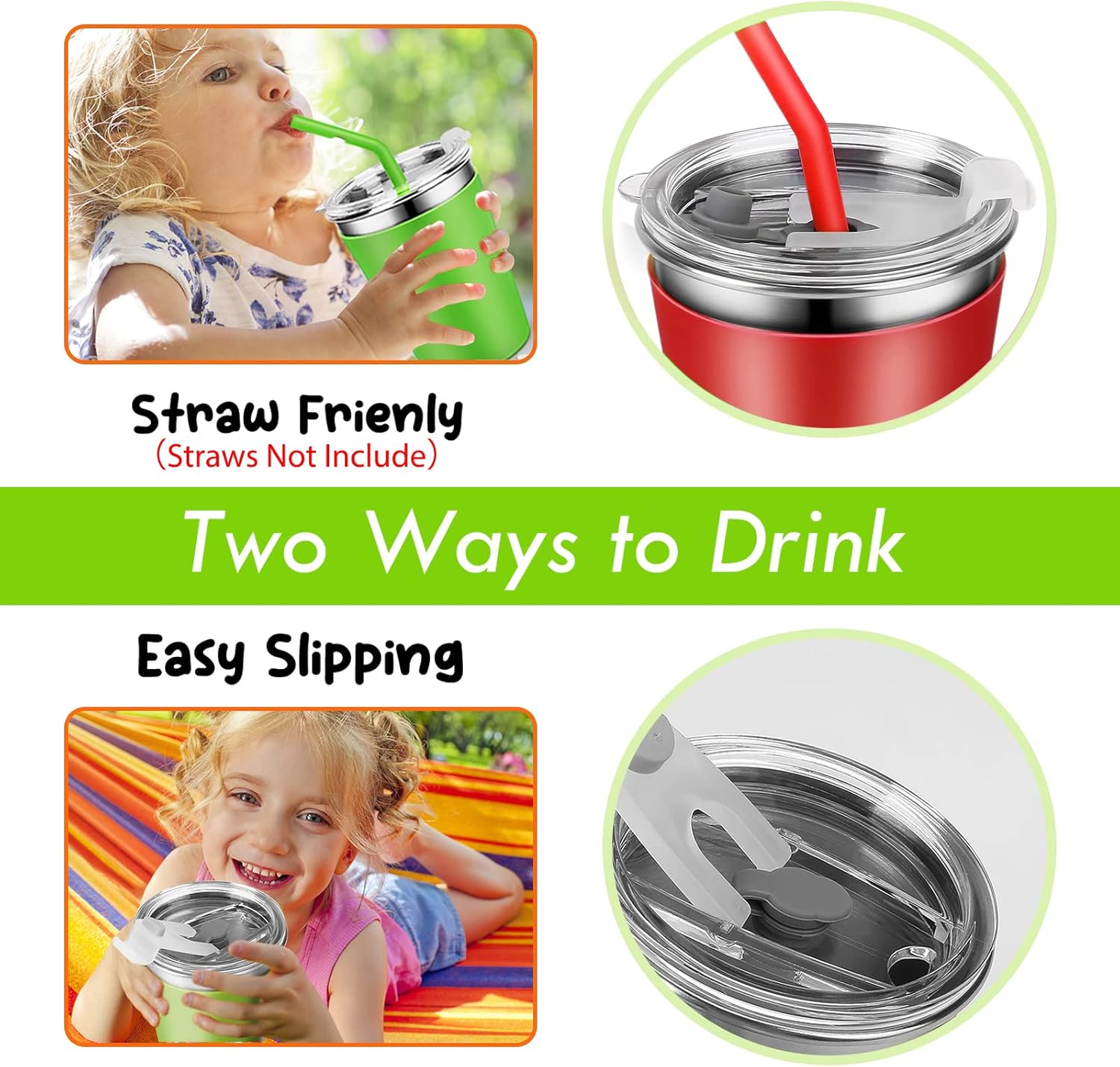 Sturdy 5-Piece Stainless Steel Cups with Lid