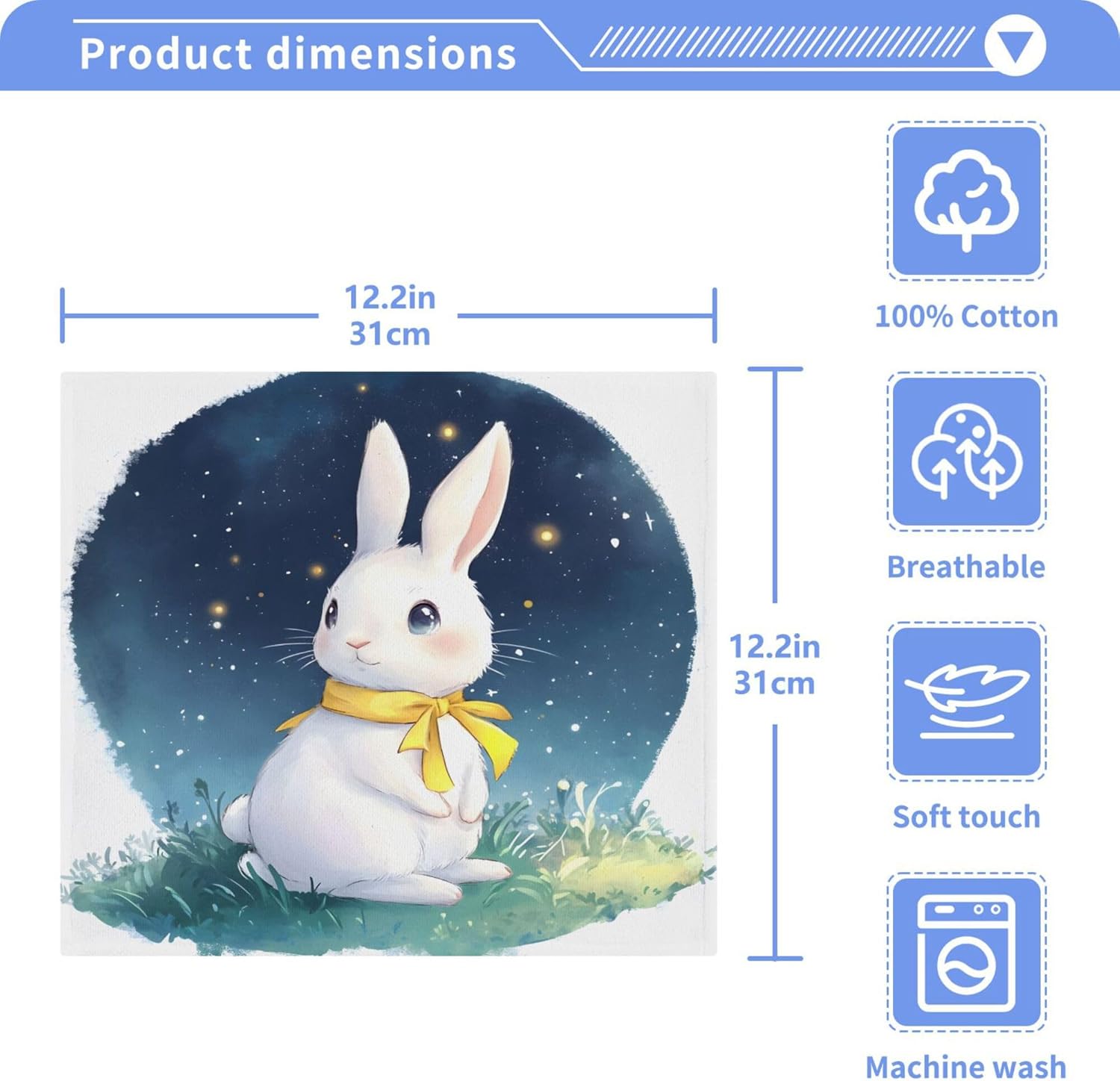 Xigua Cartoon Rabbit Washcloth Set - Fast Drying Portable and Durable