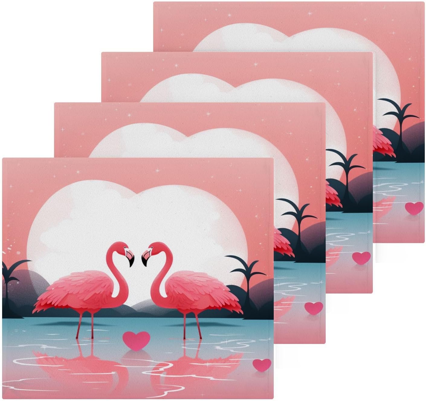 YETTASBIN Flamingo Washcloths 2 Pack Soft Cotton Face Towels 1