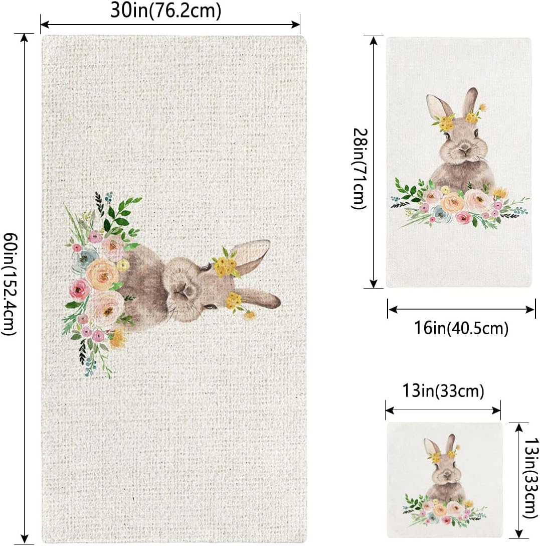 Boanket Watercolor Brown Bunny 3-Piece Towel Set