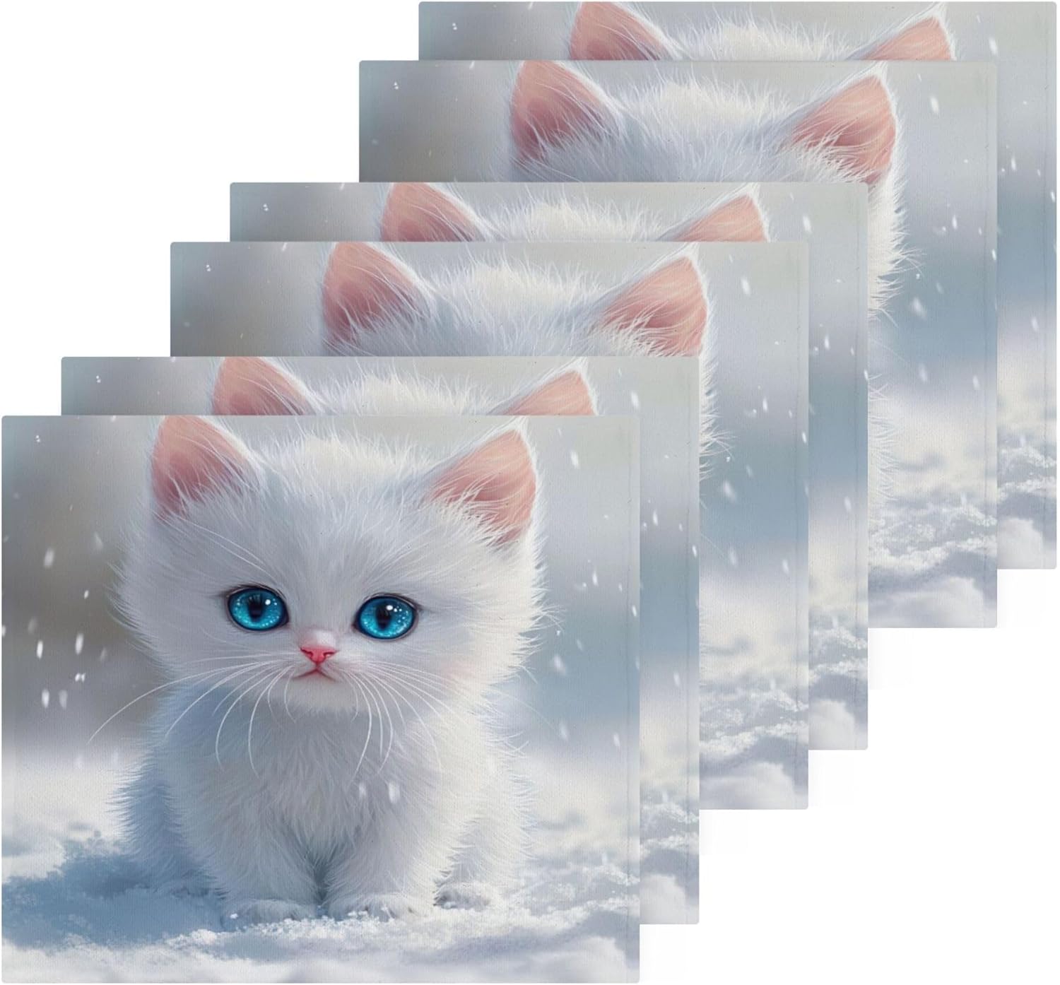 Xigua Cute Kitten Washcloth Set