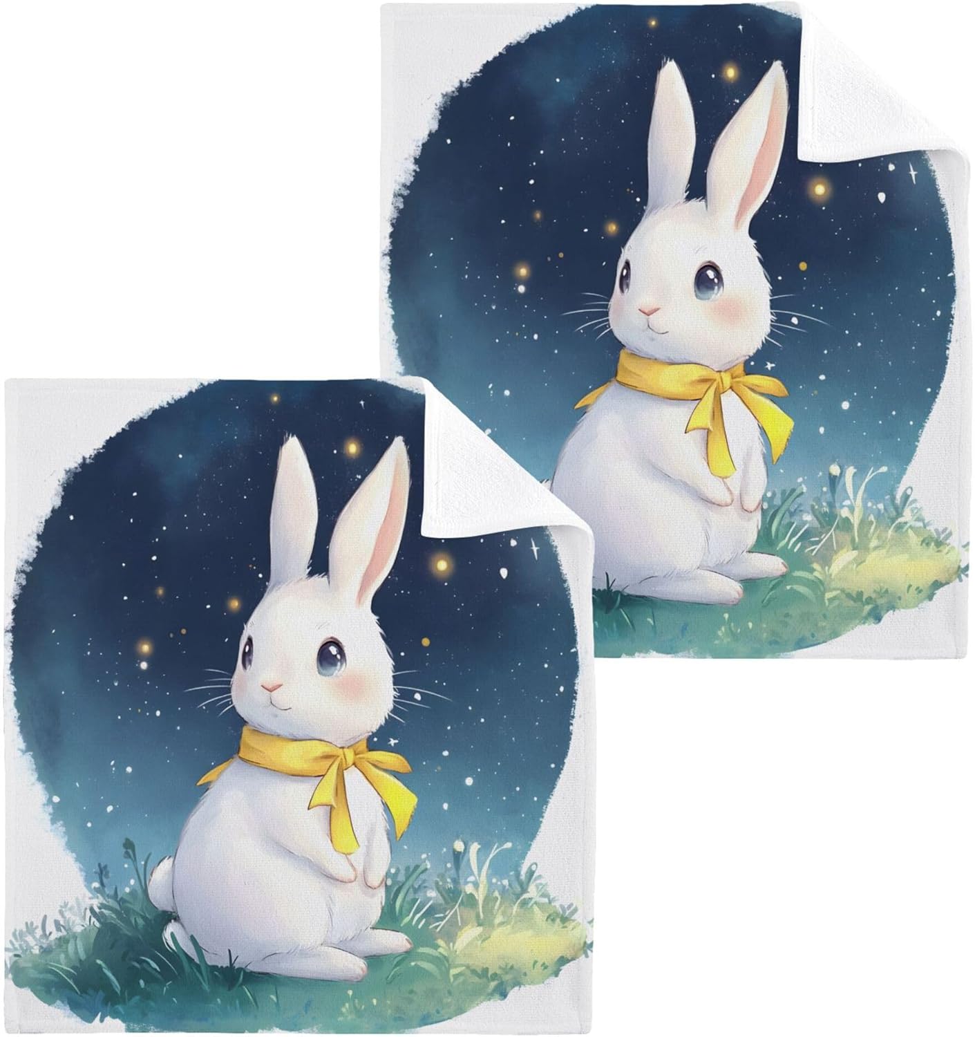 Xigua Cartoon Rabbit Washcloth Set - Fast Drying Portable and Durable