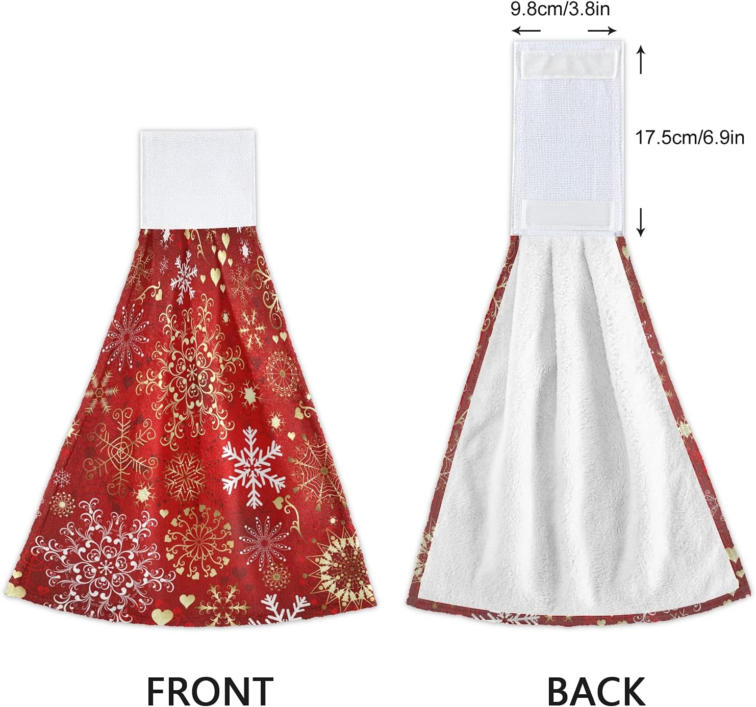 Winter Snowflake Kitchen Towels Red