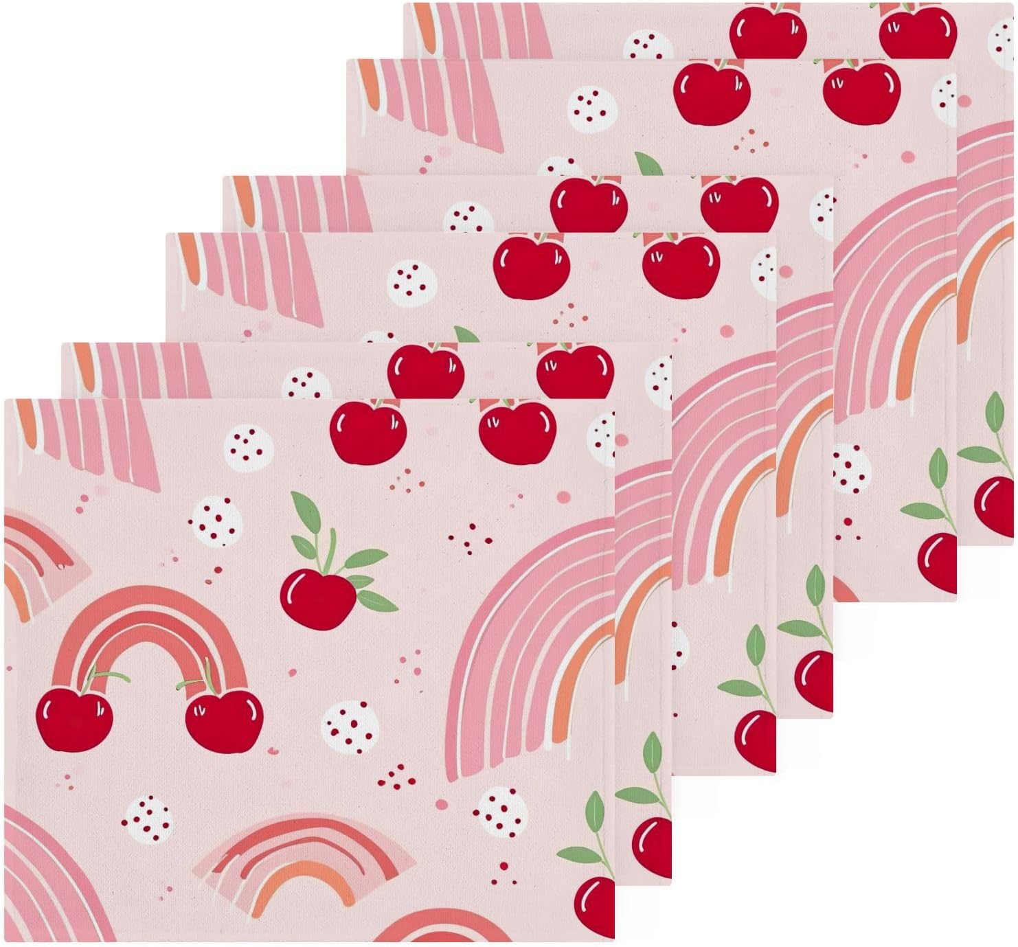 Cherry Rainbow Washcloths 2 Pack Soft Absorbent Bath Towels