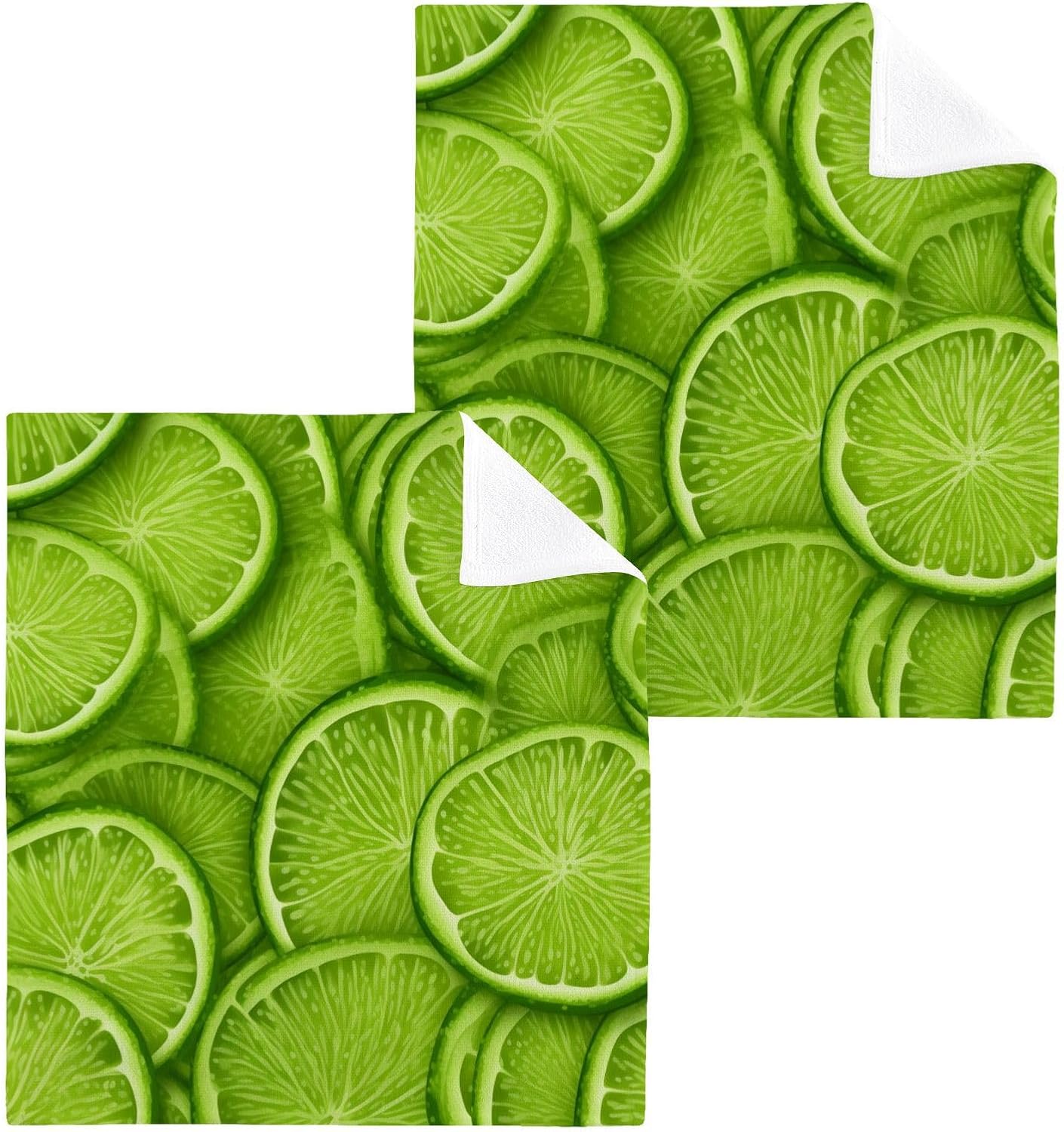 Gentle Gifting Set of 4 Soft 12x12 Lime Cotton Washcloths