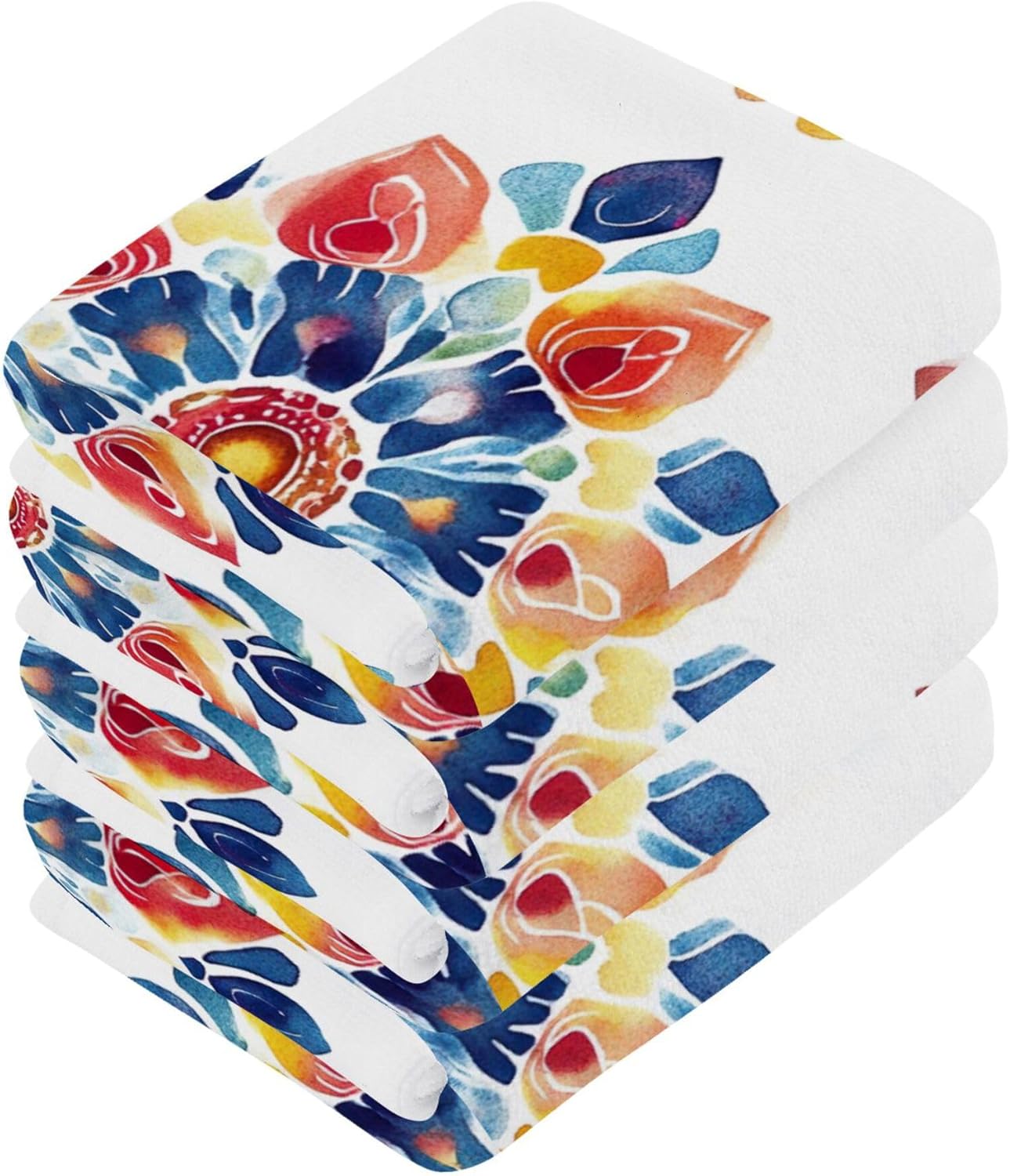Stylish Mandala Washcloth Set Fast Drying Eco-Friendly for Home Kitchen