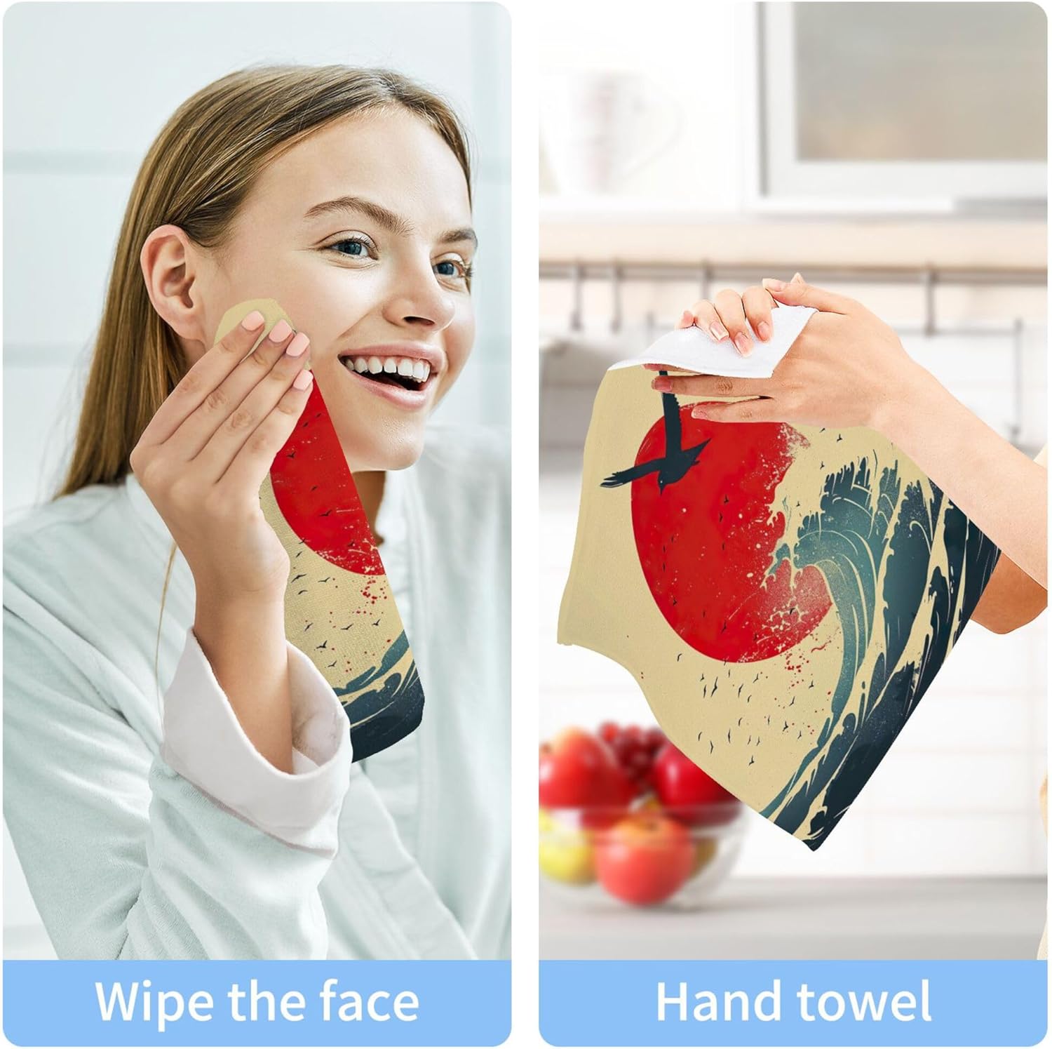 Xigua Washcloth Set 12x12 Inch Fast Drying Multi-Purpose Towels