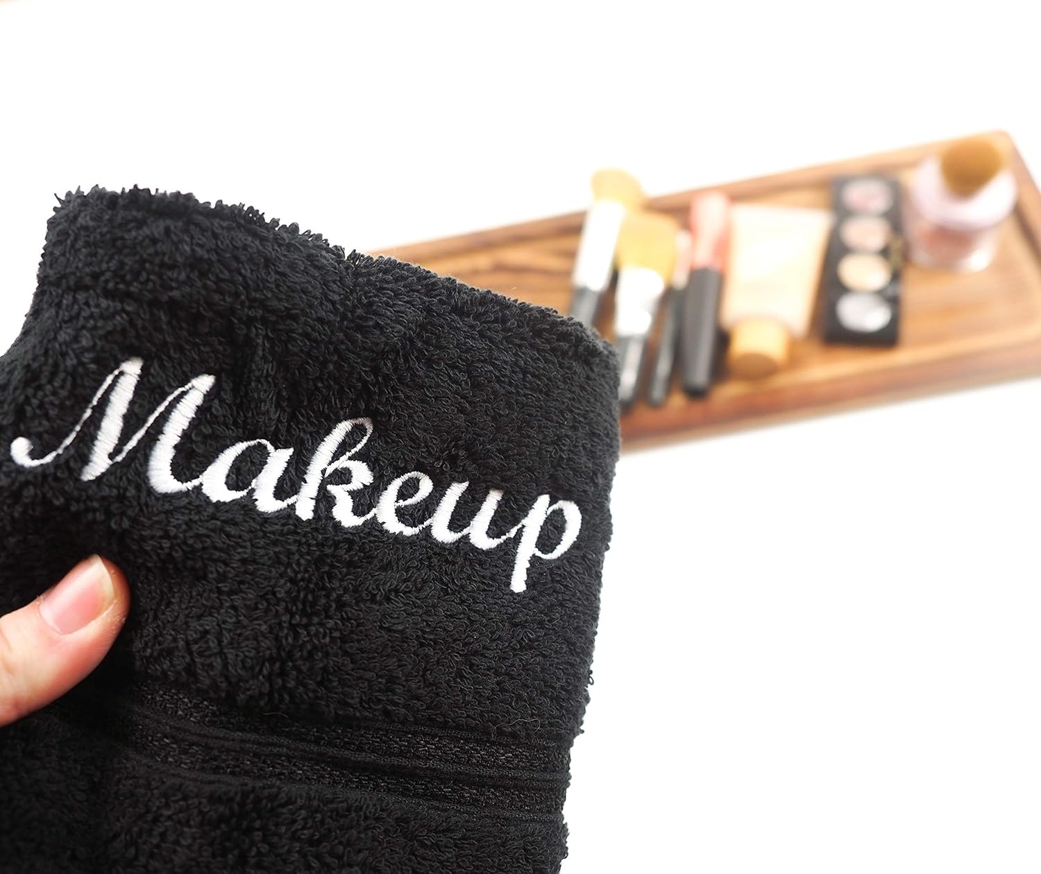 Handmade Black Makeup Remover Washcloth Towels