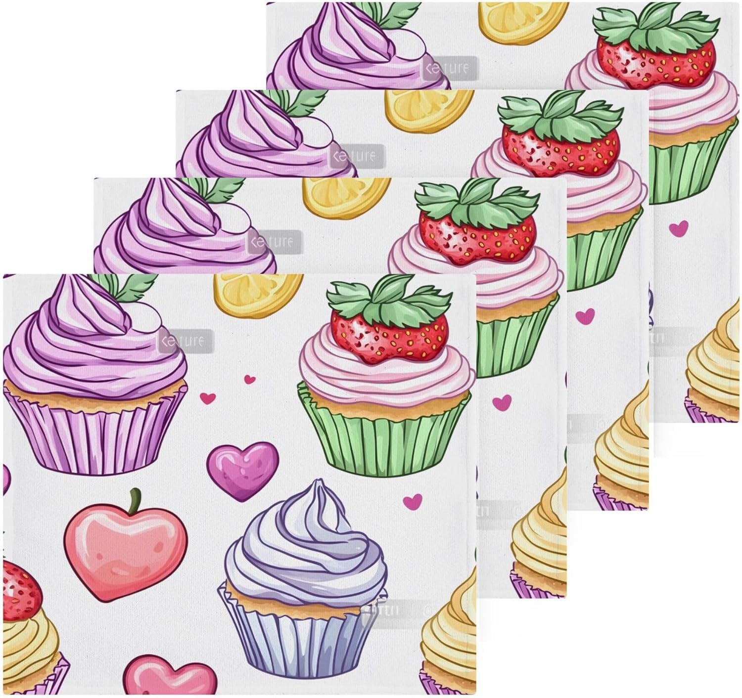 Xi gnr8 Cute Cupcakes Washcloth Set