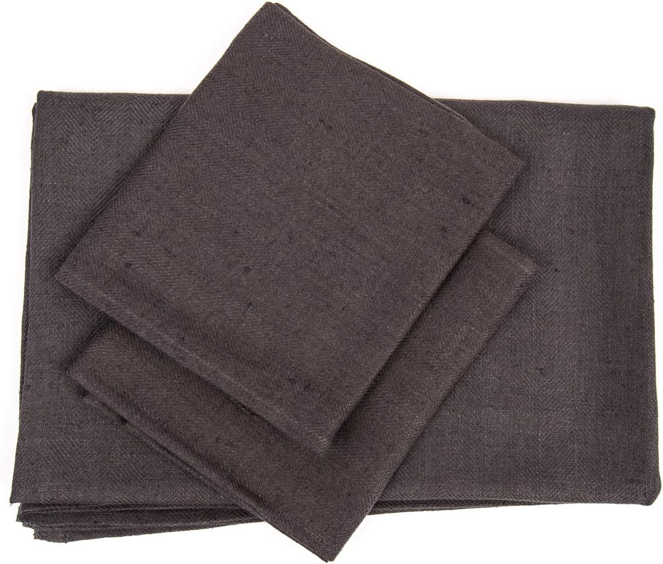Luxury Linen Towels Set 2 Big 2 Hand Towels Grey