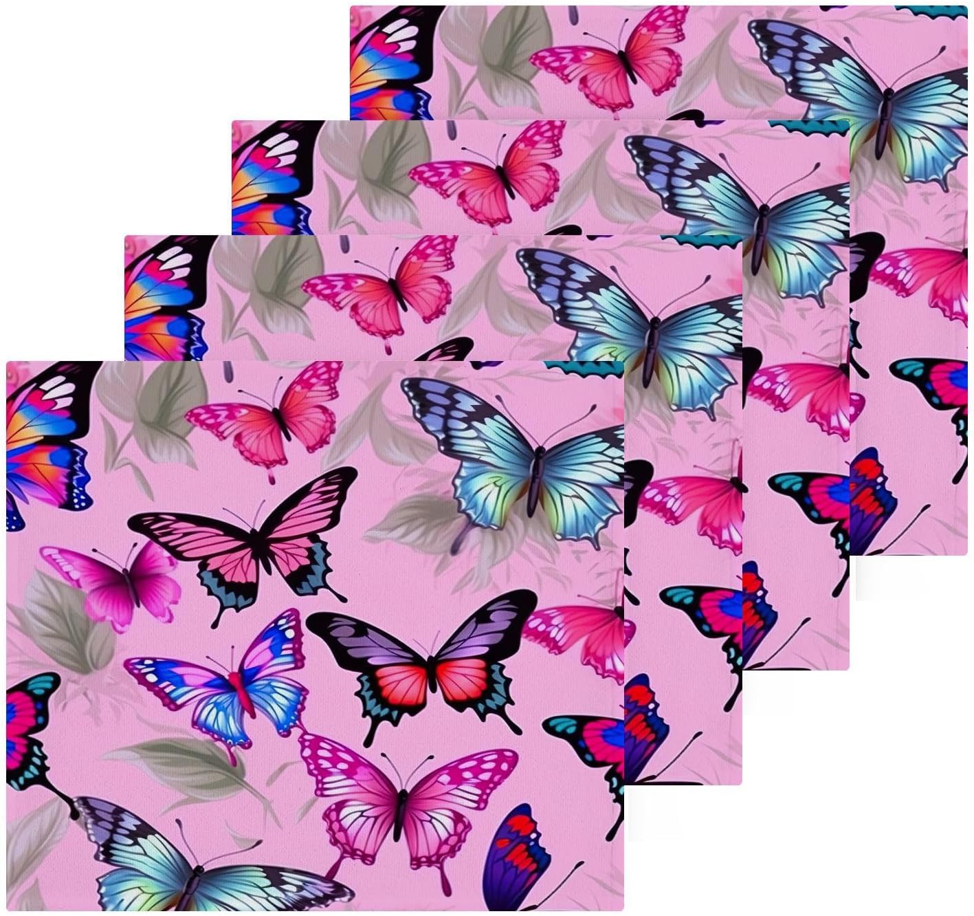 YETTASBIN Butterfly Washcloths 2 Pack Soft Absorbent Towels