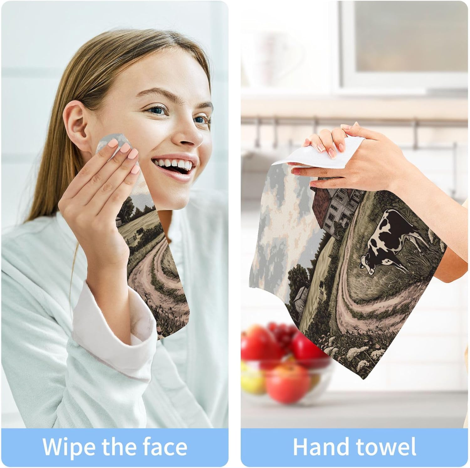 Xigua Washcloth Set 2-12 pack Fast Drying Multi-Purpose 12x12 inch