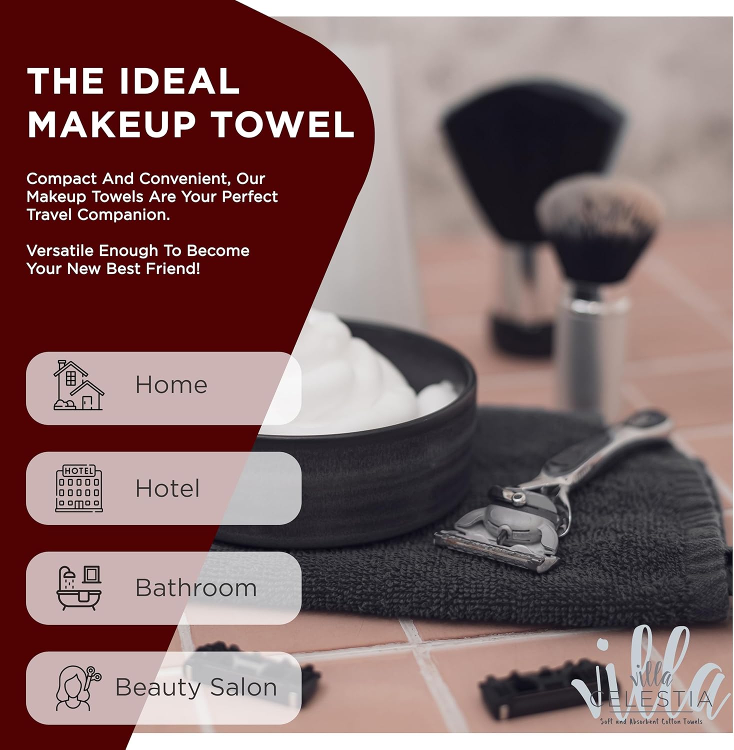 Villa Celestia Luxury Reusable 4-Piece Makeup Remover Set for Face