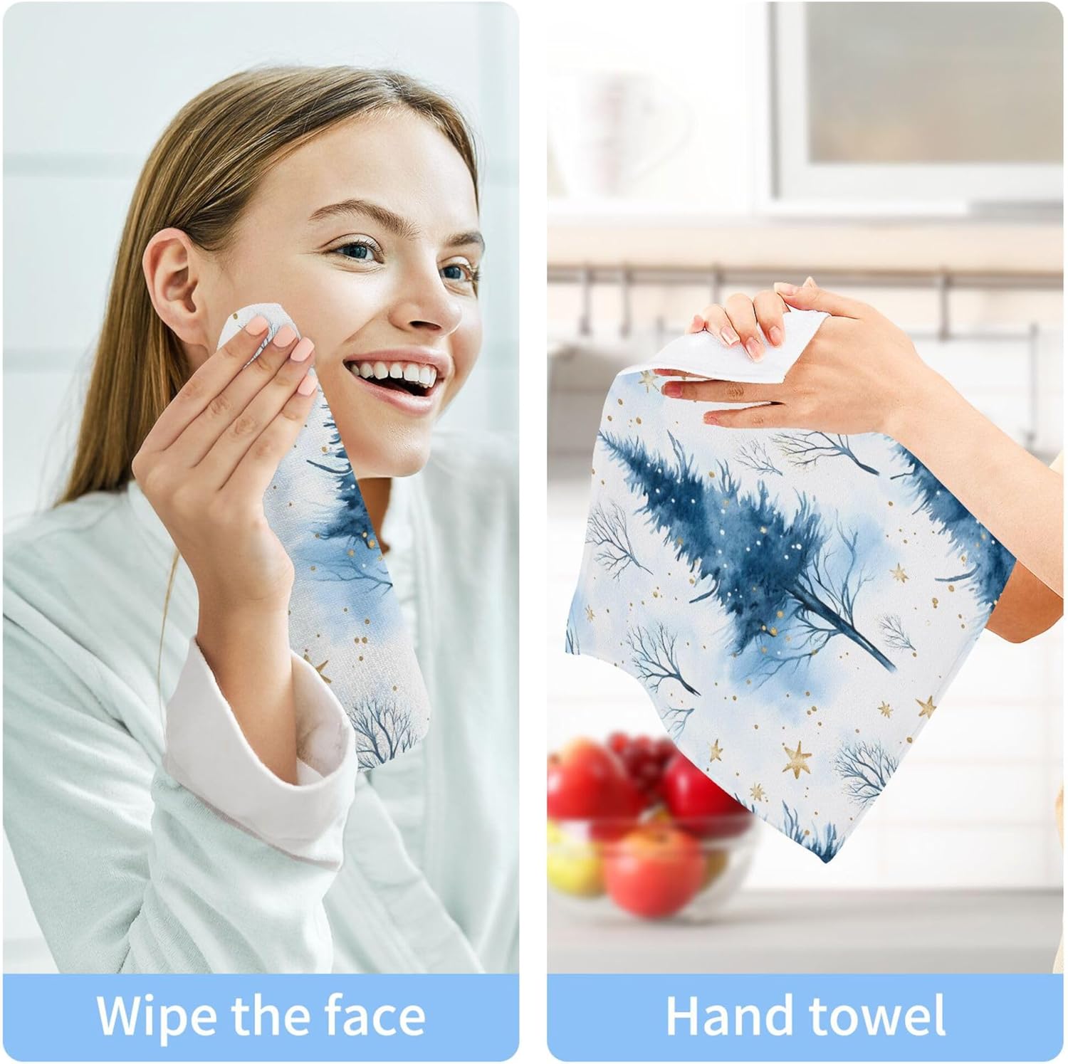 Xigua Multi-Purpose Washcloth Set for Travel Home - Durable 12x12 Inch Washcloths