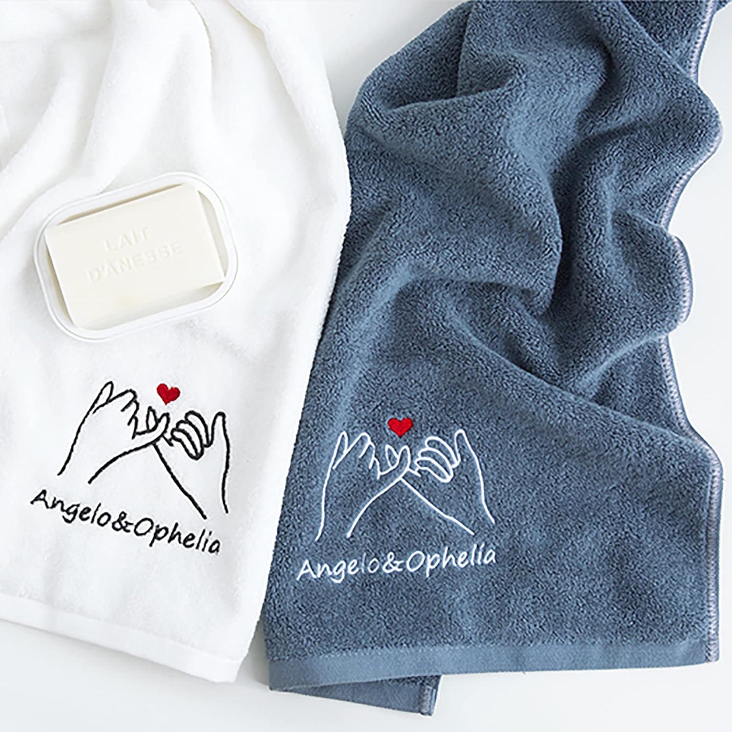 Personalized Couples Name Monogrammed Cotton Towel