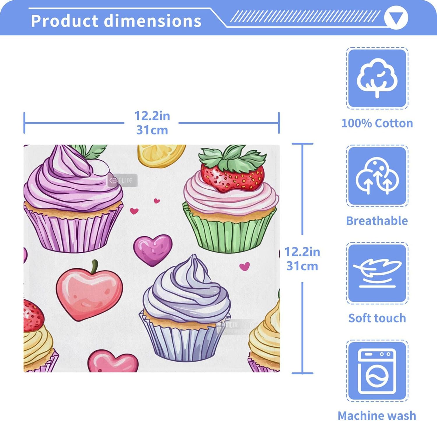 Xi gnr8 Cute Cupcakes Washcloth Set