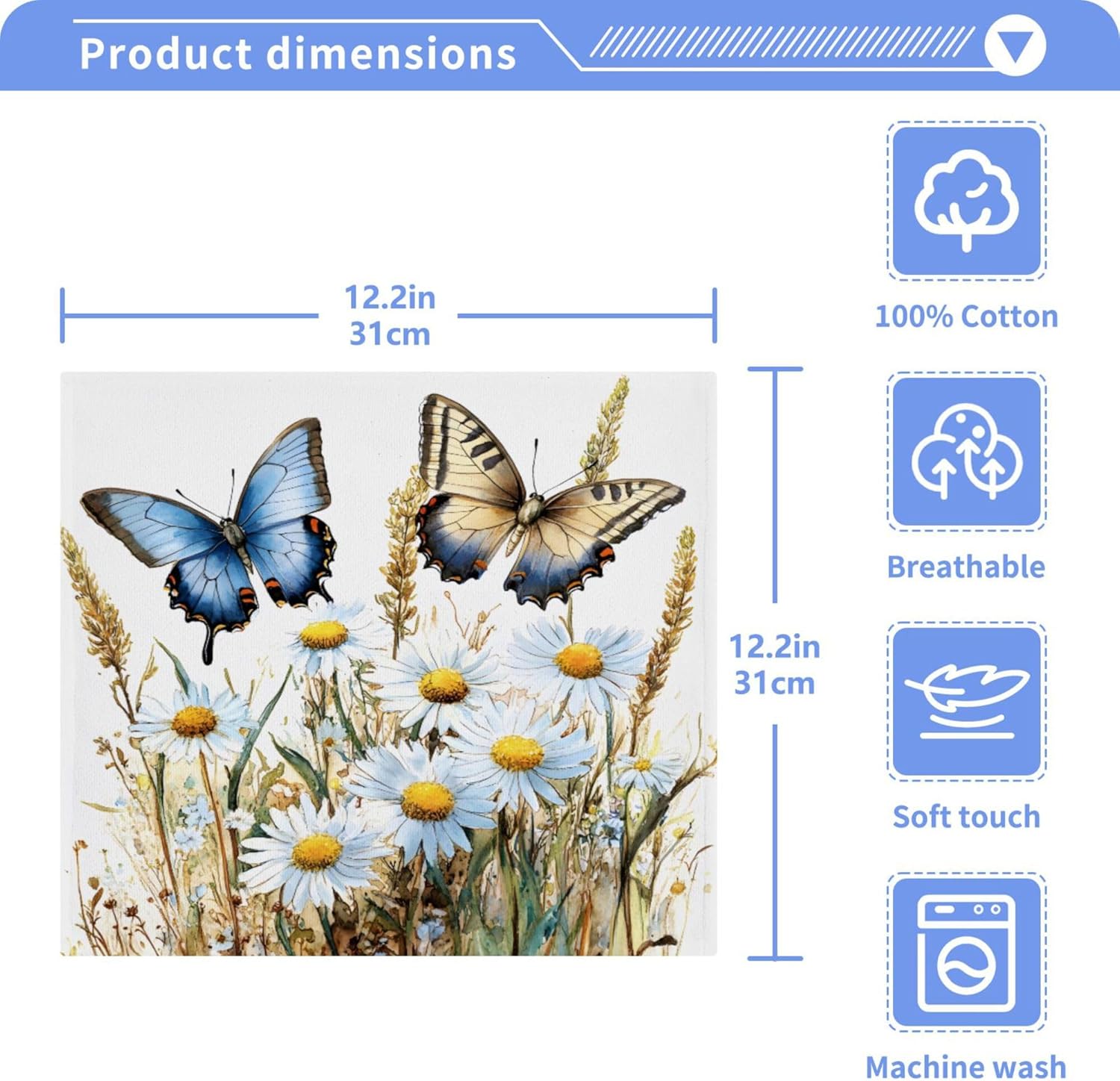 Xigua Wildflowers Fast Drying Washcloth Set