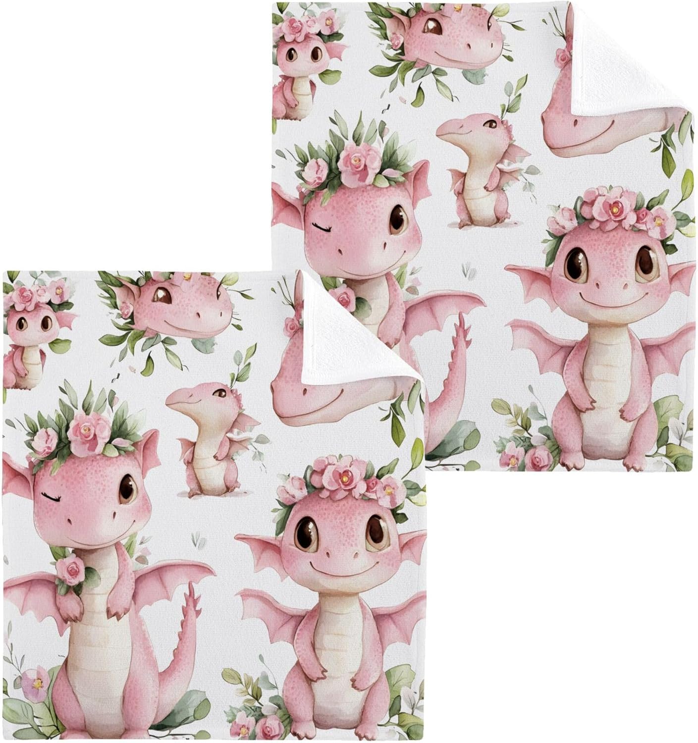 Cute Dragon Washcloth Set for Fast Drying