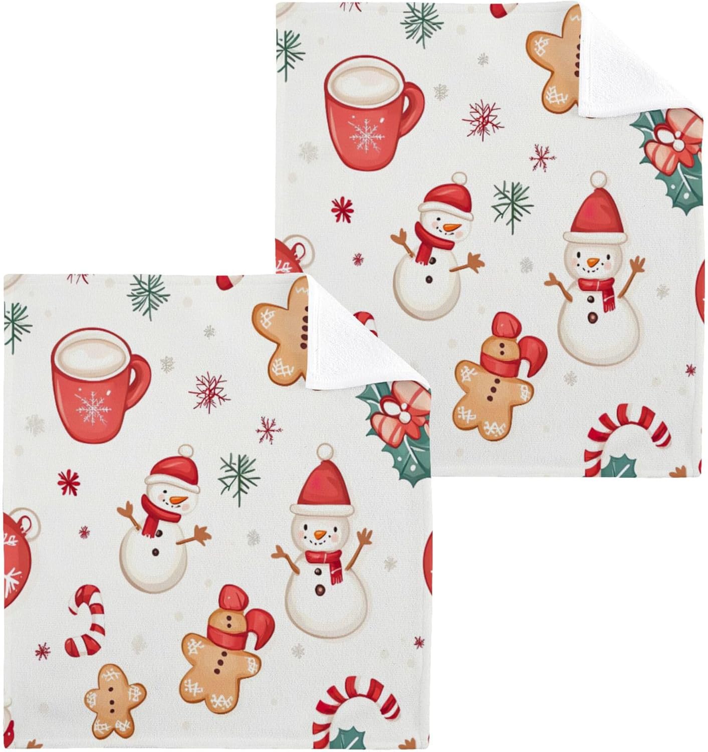 Cute Christmas Washcloth Set - Fast Drying Multi-Purpose