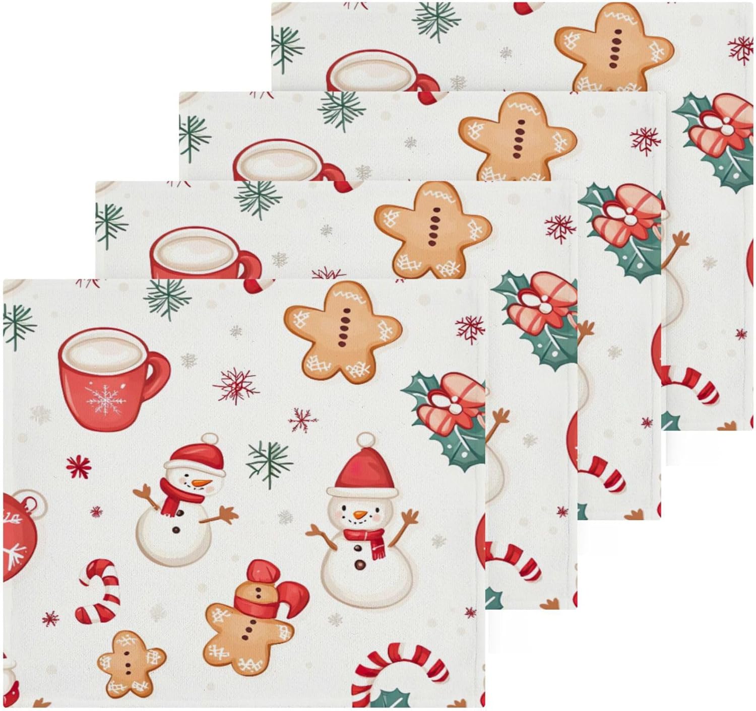 Cute Christmas Washcloth Set - Fast Drying Multi-Purpose