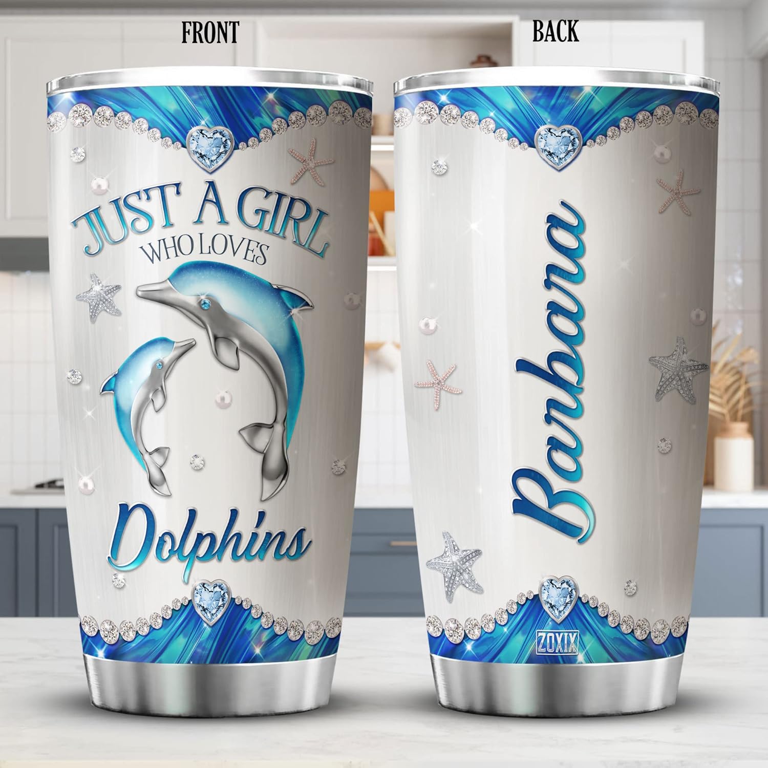 ZOXIX Personalized Dolphin Tumbler 20oz