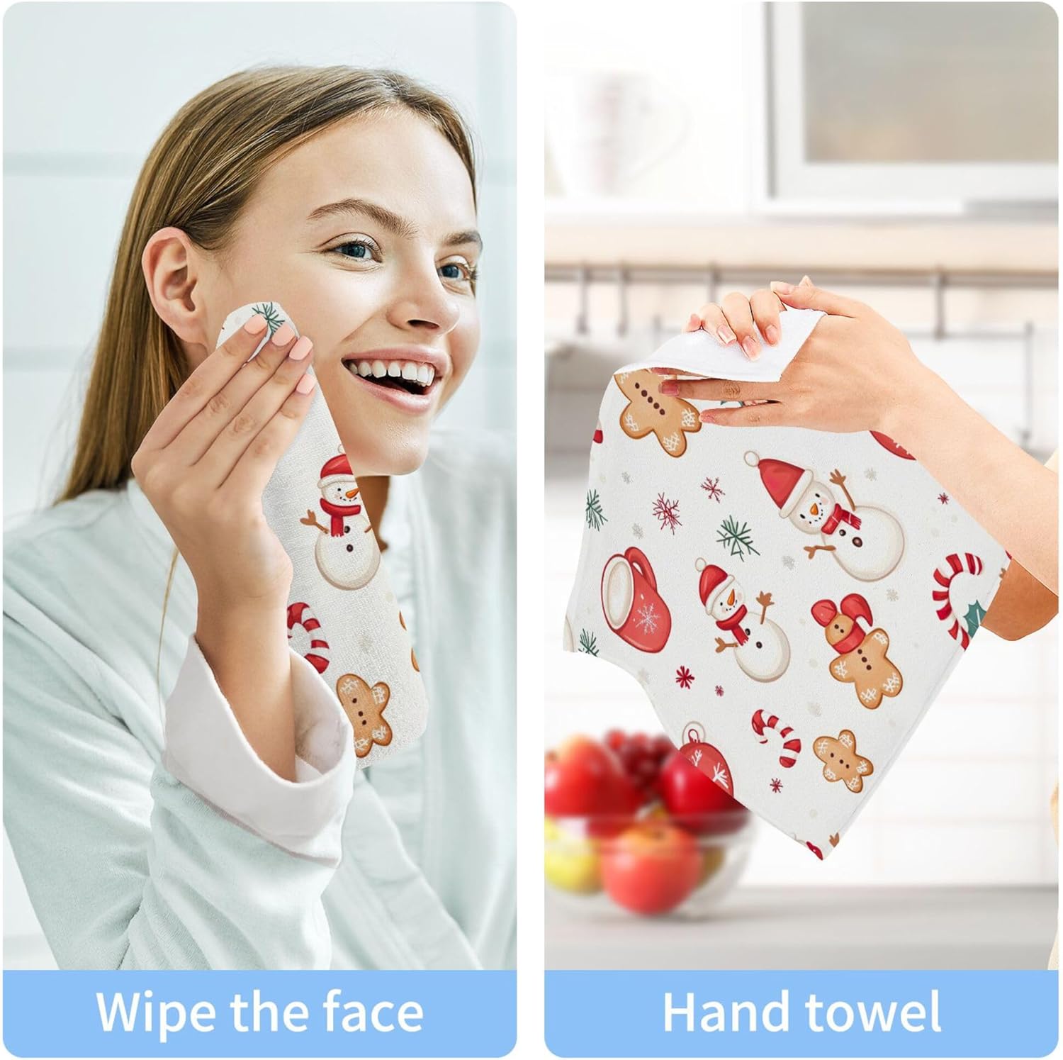 Cute Christmas Washcloth Set - Fast Drying Multi-Purpose